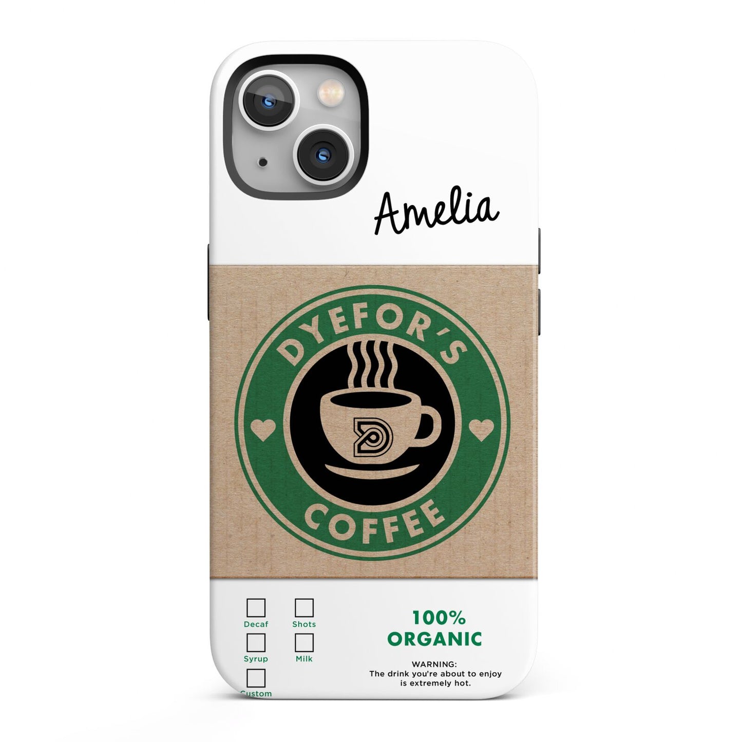 Coffee Cup Personalised iPhone 13 Full Wrap 3D Tough Case