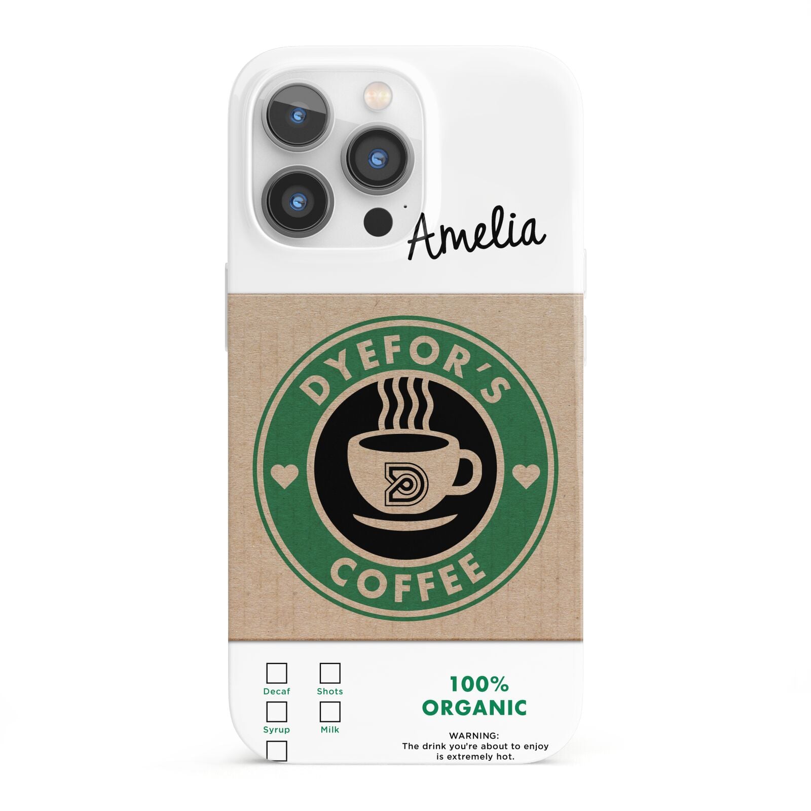 Coffee Cup Personalised iPhone 13 Pro Full Wrap 3D Snap Case