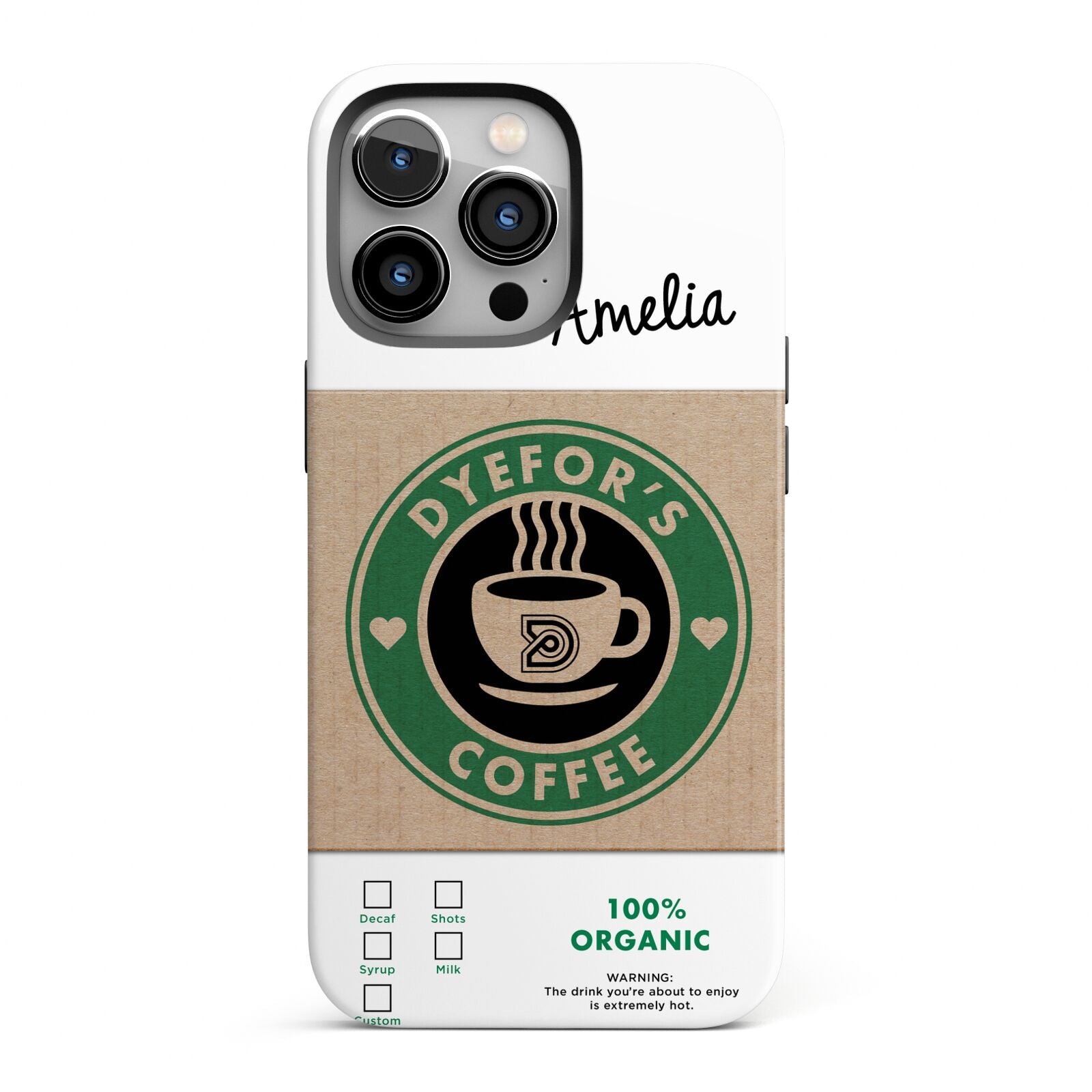 Coffee Cup Personalised iPhone 13 Pro Full Wrap 3D Tough Case