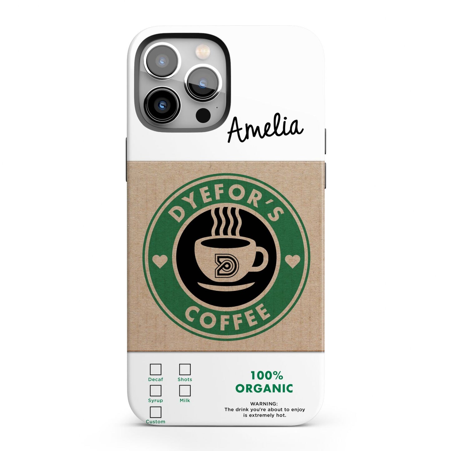 Coffee Cup Personalised iPhone 13 Pro Max Full Wrap 3D Tough Case