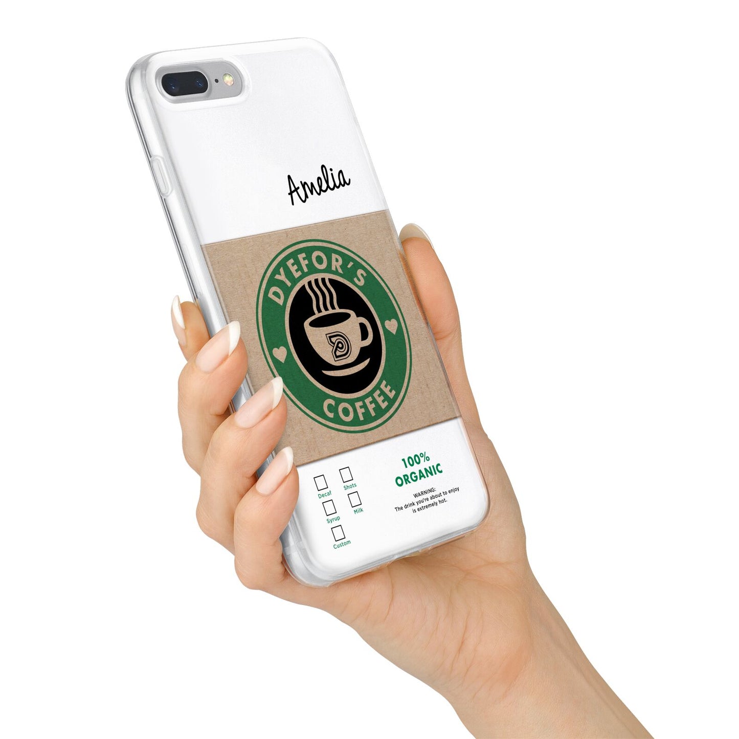 Coffee Cup Personalised iPhone 7 Plus Bumper Case on Silver iPhone Alternative Image