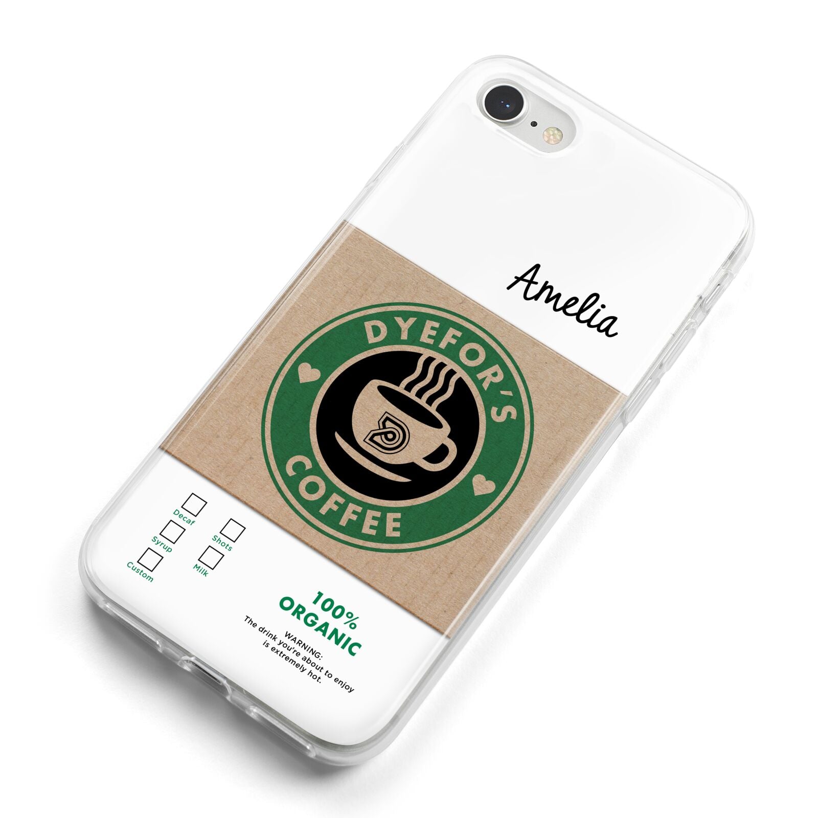 Coffee Cup Personalised iPhone 8 Bumper Case on Silver iPhone Alternative Image