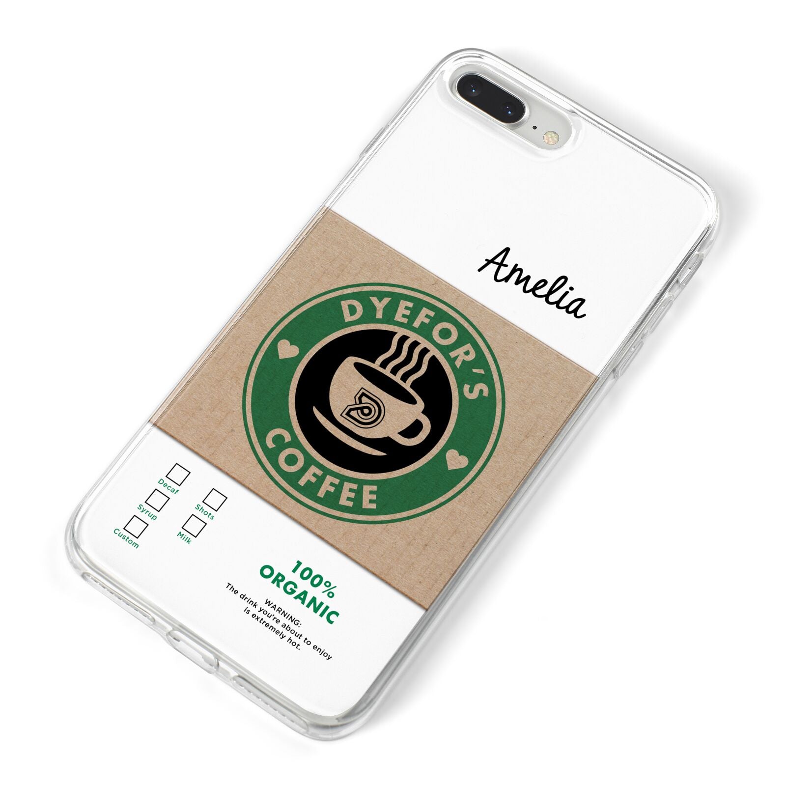 Coffee Cup Personalised iPhone 8 Plus Bumper Case on Silver iPhone Alternative Image