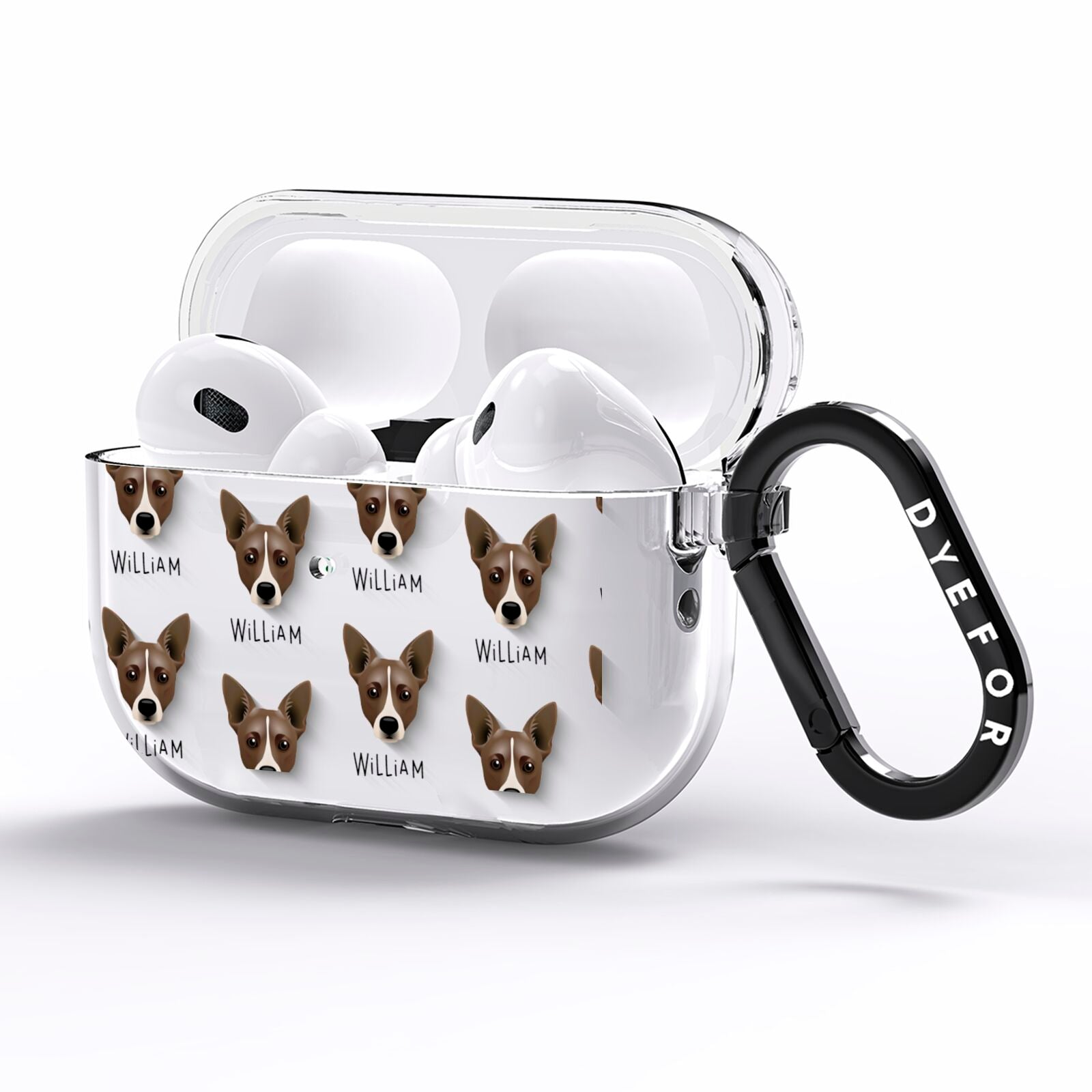 Cojack Icon with Name AirPods Pro Clear Case Side Image