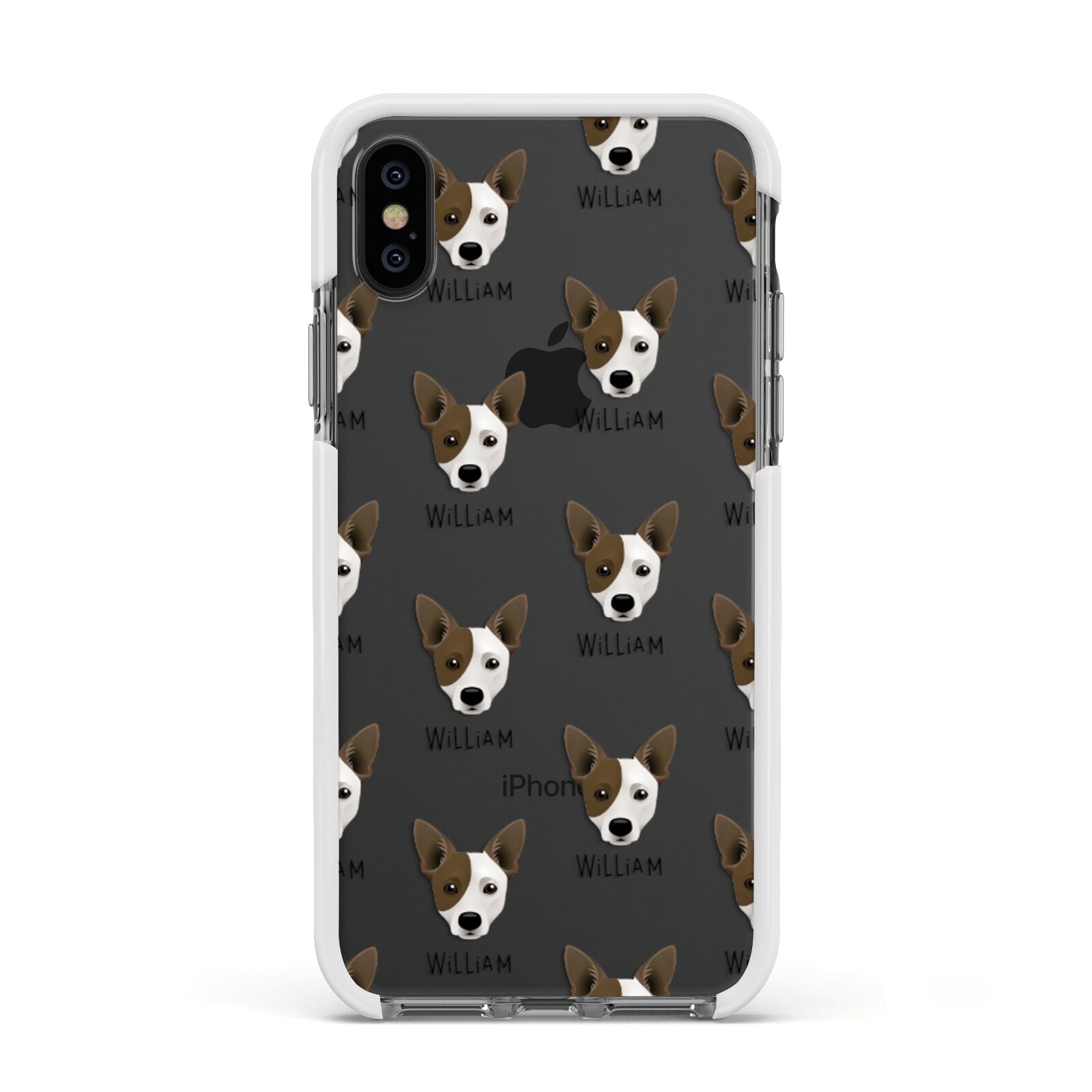 Cojack Icon with Name Apple iPhone Xs Impact Case White Edge on Black Phone