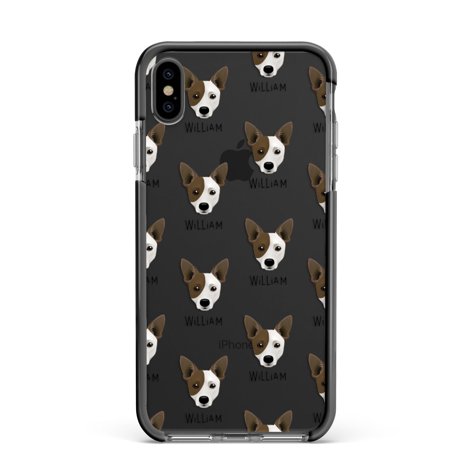 Cojack Icon with Name Apple iPhone Xs Max Impact Case Black Edge on Black Phone