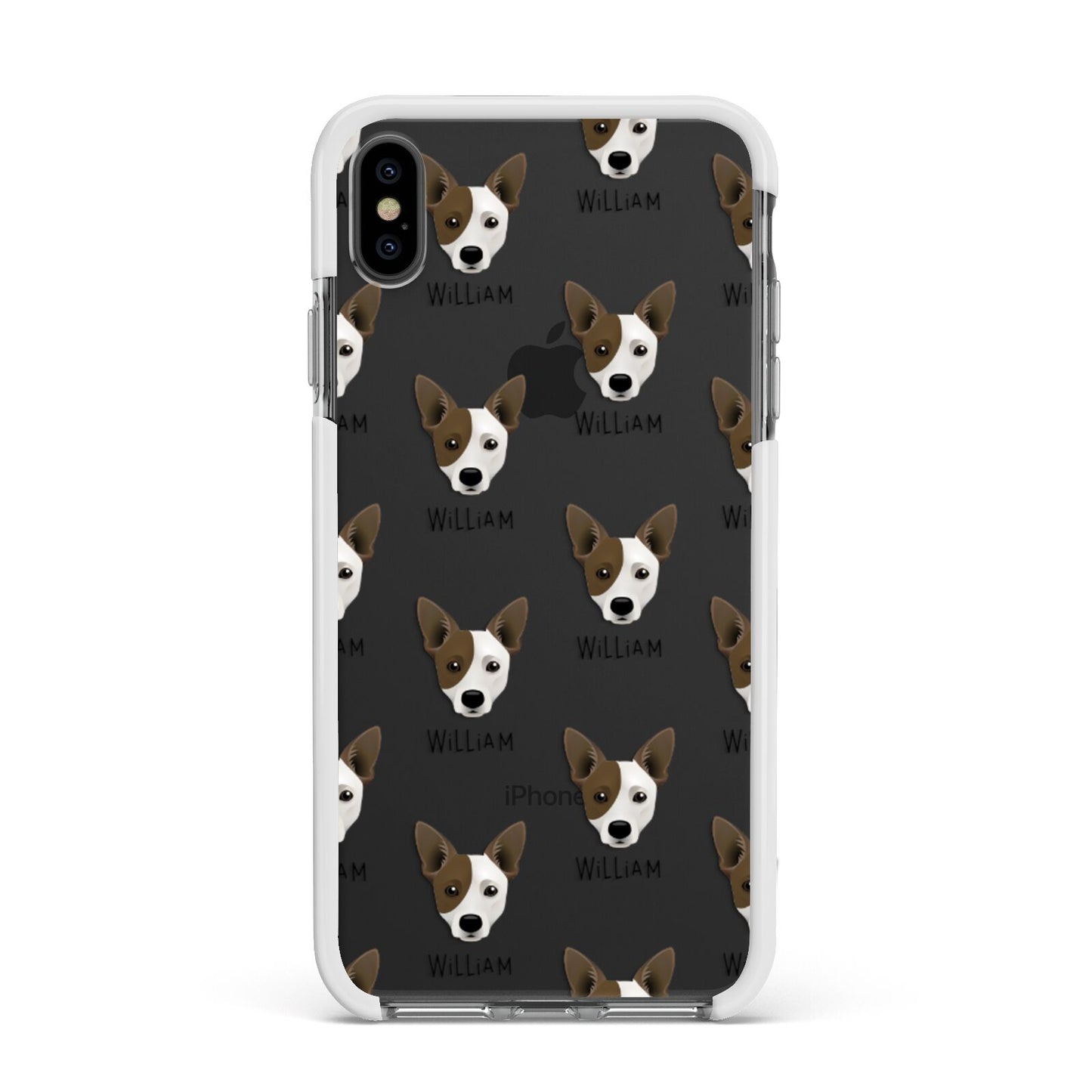 Cojack Icon with Name Apple iPhone Xs Max Impact Case White Edge on Black Phone