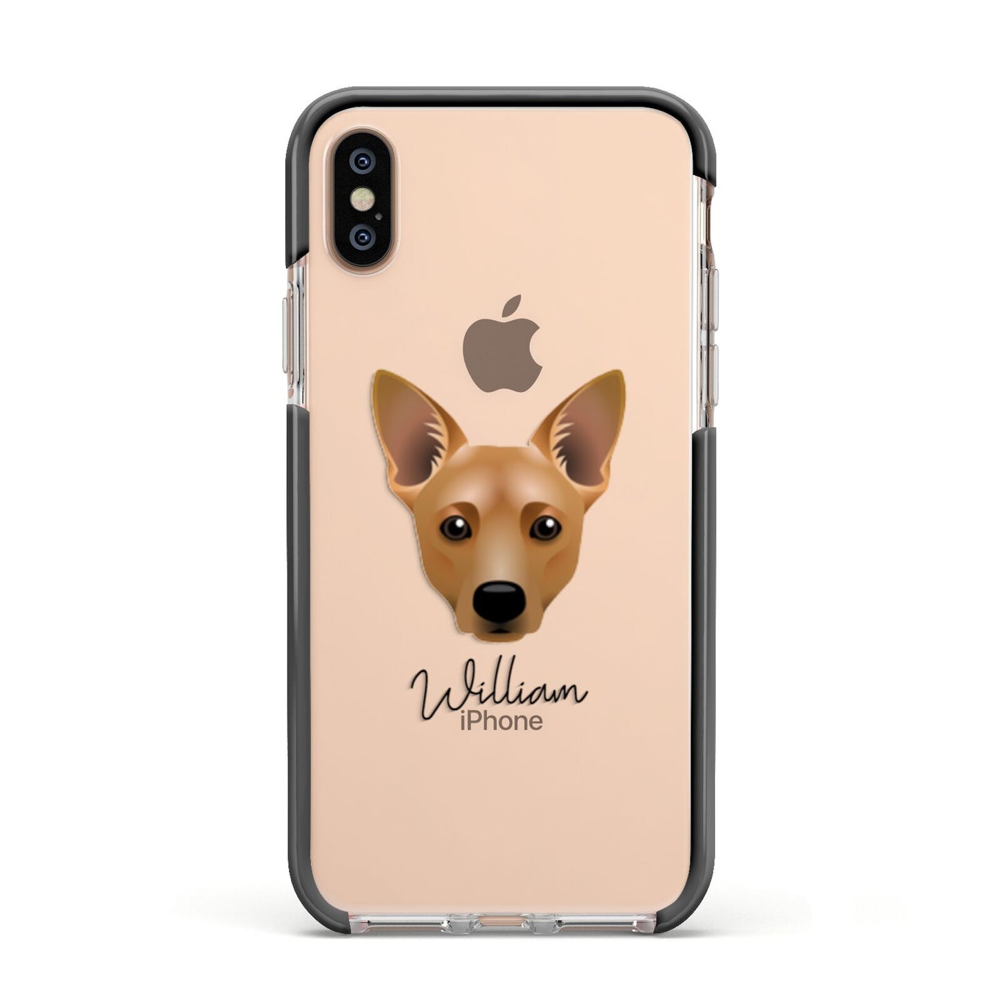 Cojack Personalised Apple iPhone Xs Impact Case Black Edge on Gold Phone