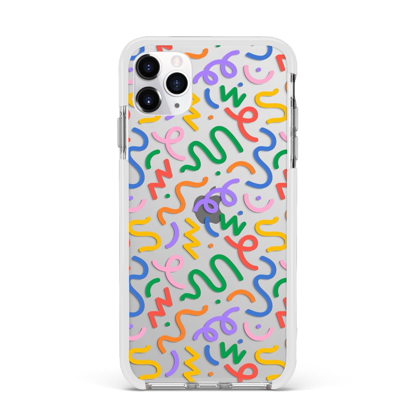 Colourful Doodle Apple iPhone 11 Pro Max in Silver with White Impact Case