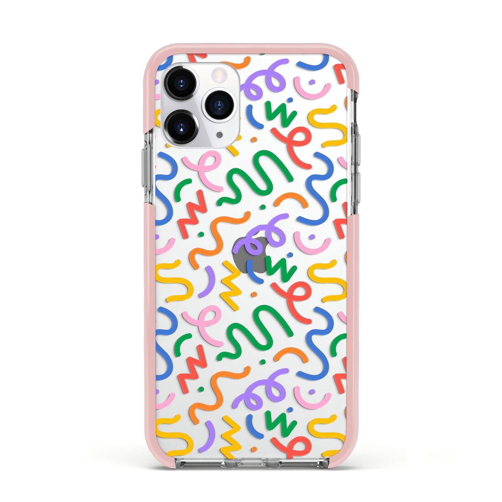 Colourful Doodle Apple iPhone 11 Pro in Silver with Pink Impact Case