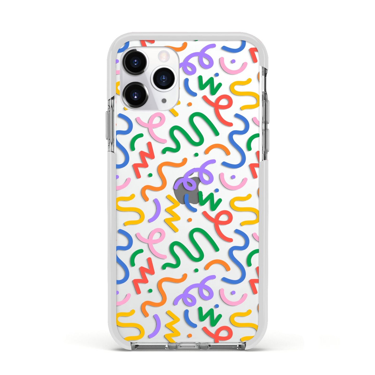 Colourful Doodle Apple iPhone 11 Pro in Silver with White Impact Case