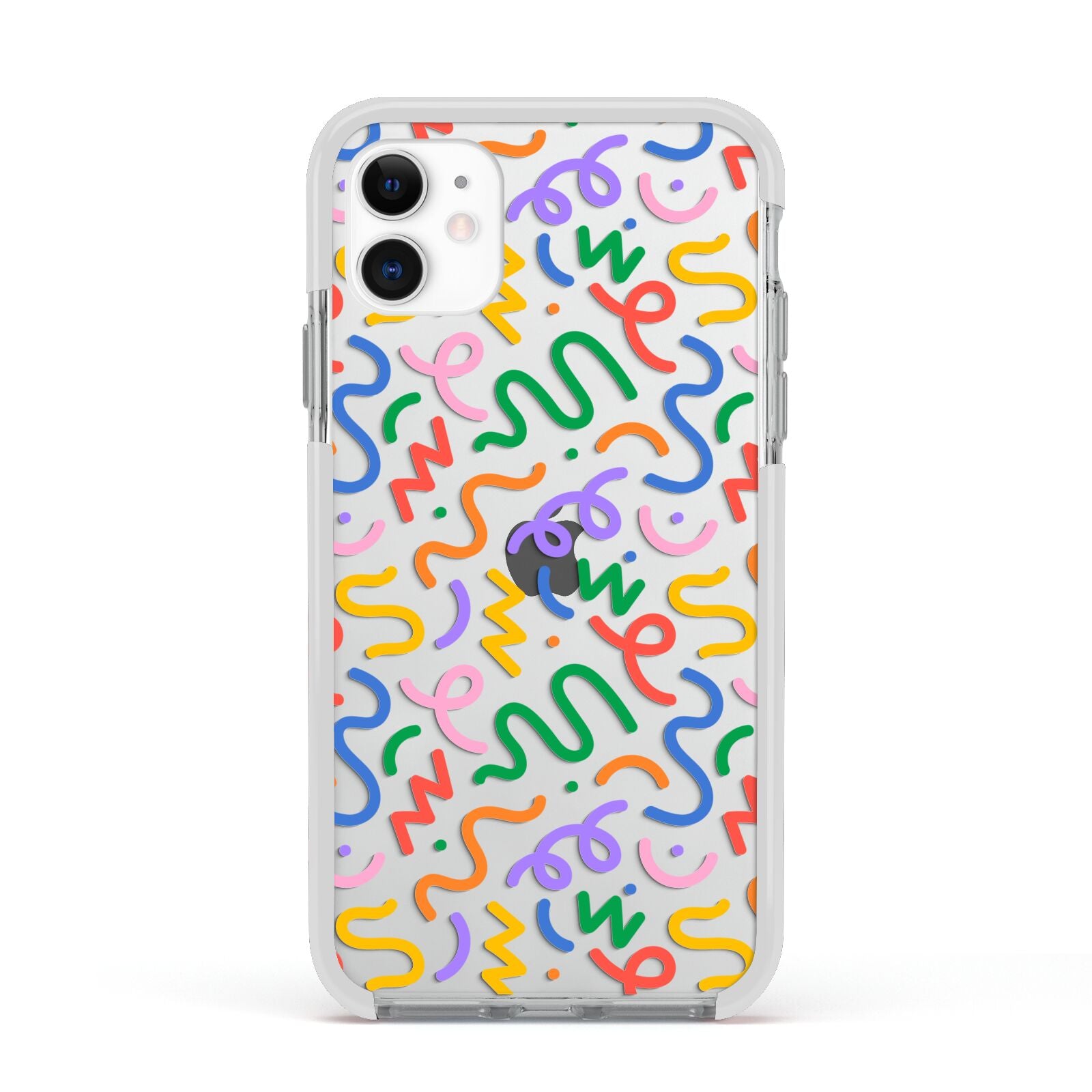 Colourful Doodle Apple iPhone 11 in White with White Impact Case