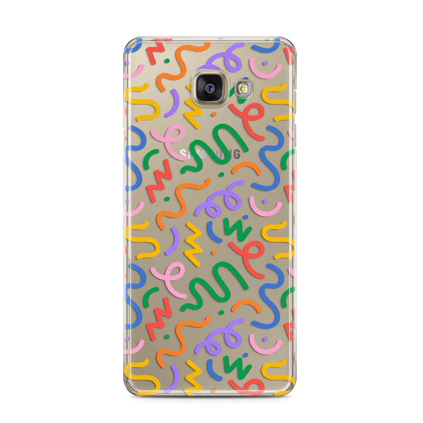 Colourful Doodle Samsung Galaxy A3 2016 Case on gold phone