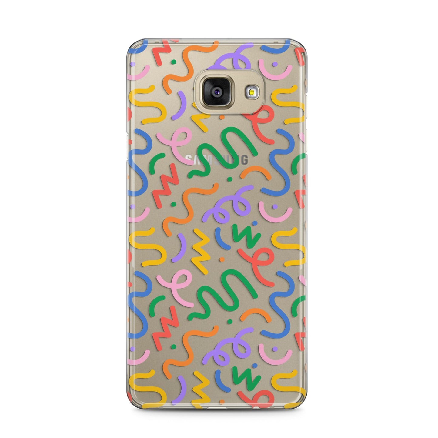 Colourful Doodle Samsung Galaxy A5 2016 Case on gold phone