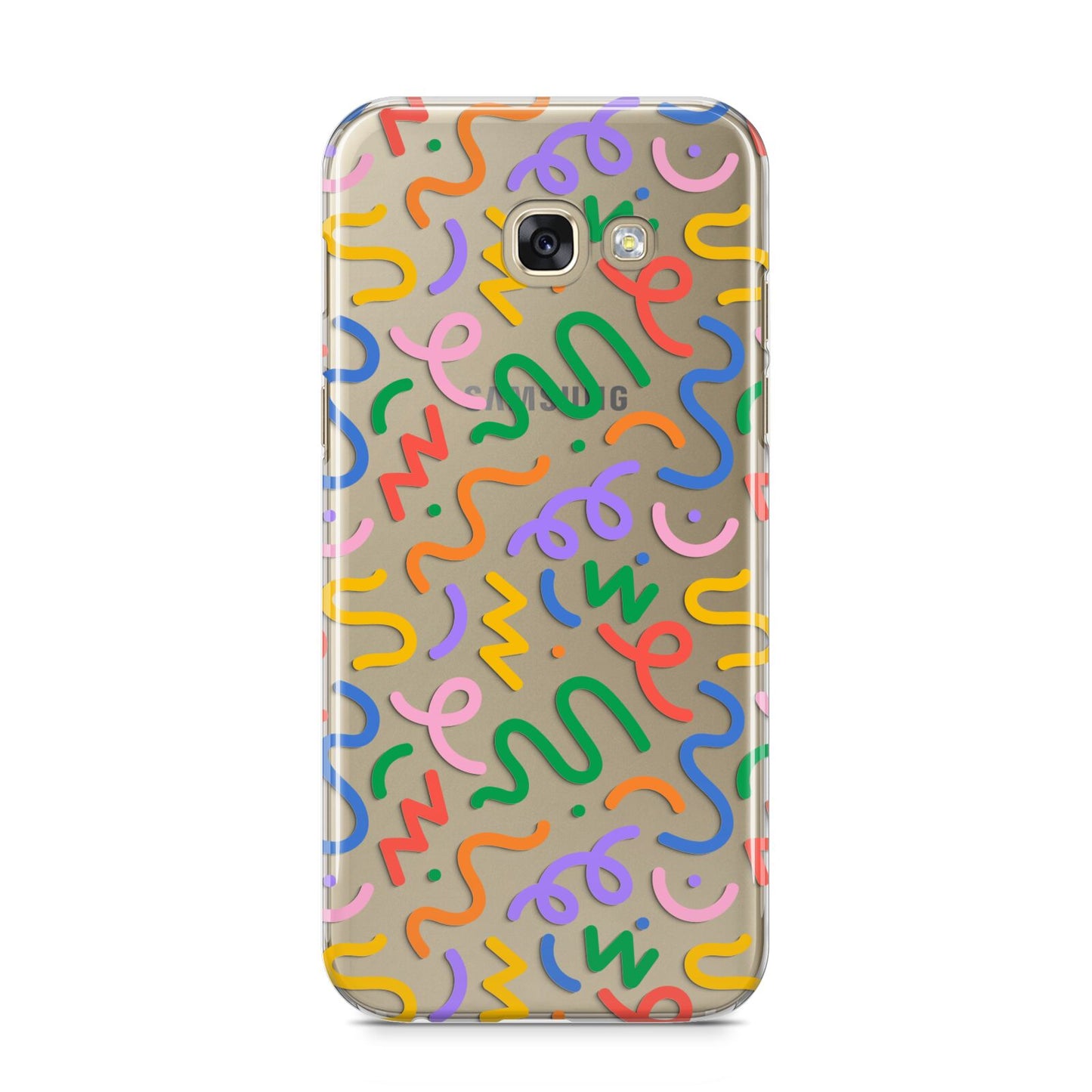 Colourful Doodle Samsung Galaxy A5 2017 Case on gold phone