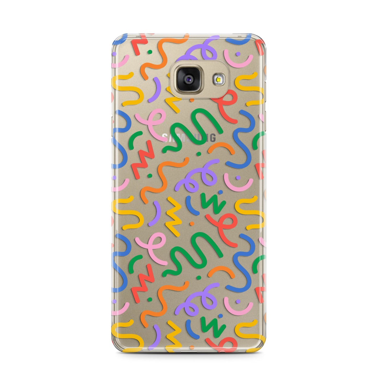 Colourful Doodle Samsung Galaxy A7 2016 Case on gold phone