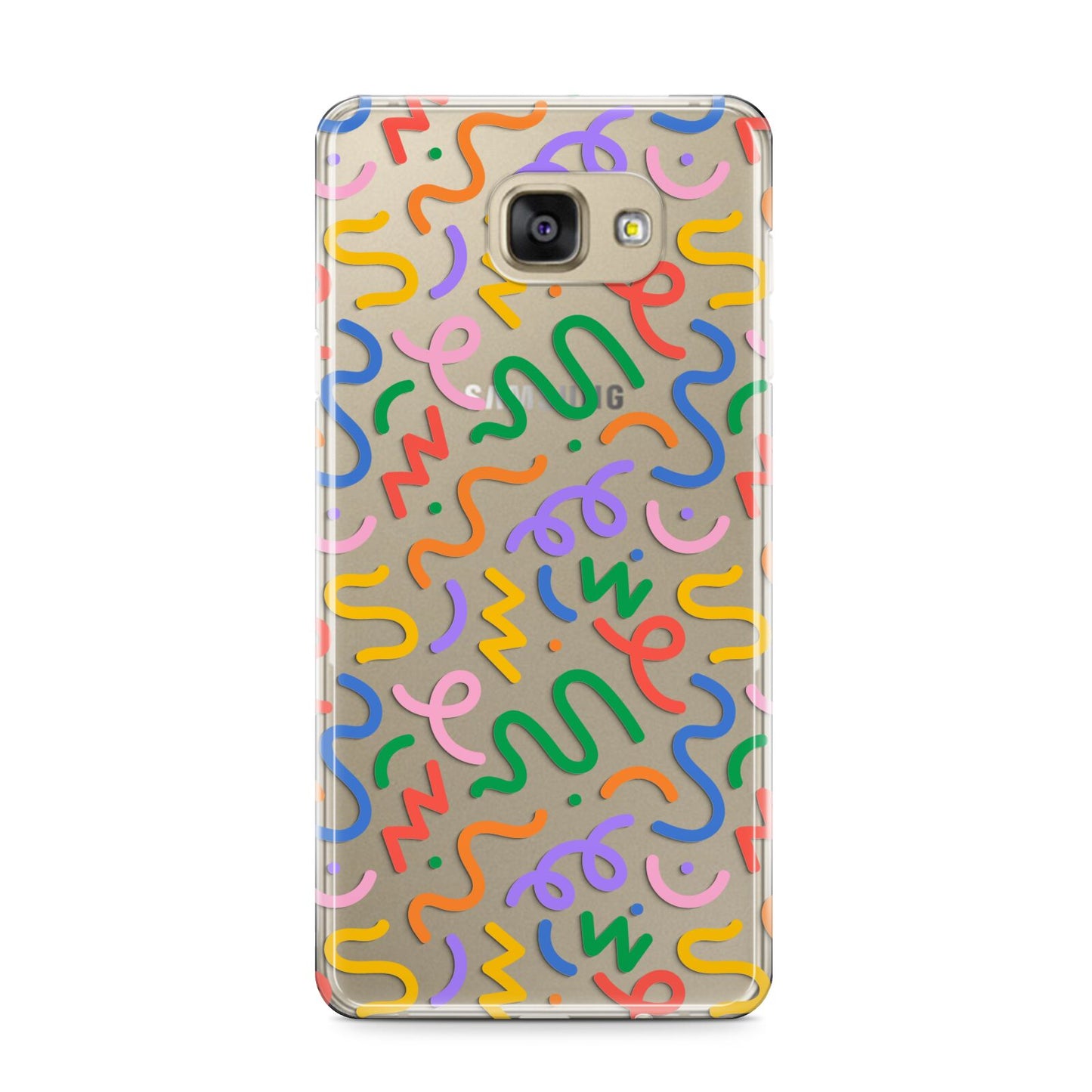 Colourful Doodle Samsung Galaxy A9 2016 Case on gold phone