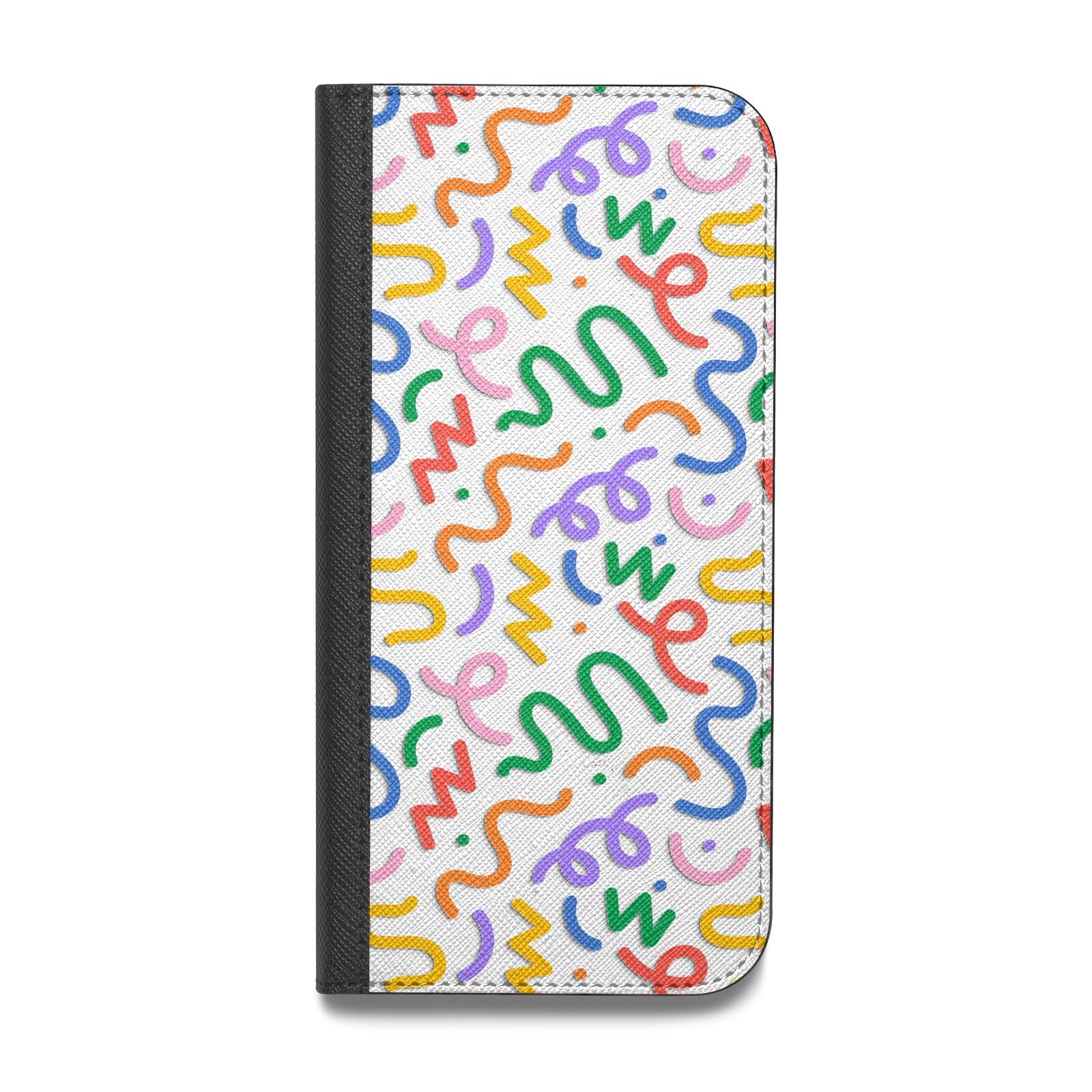 Colourful Doodle Vegan Leather Flip iPhone Case