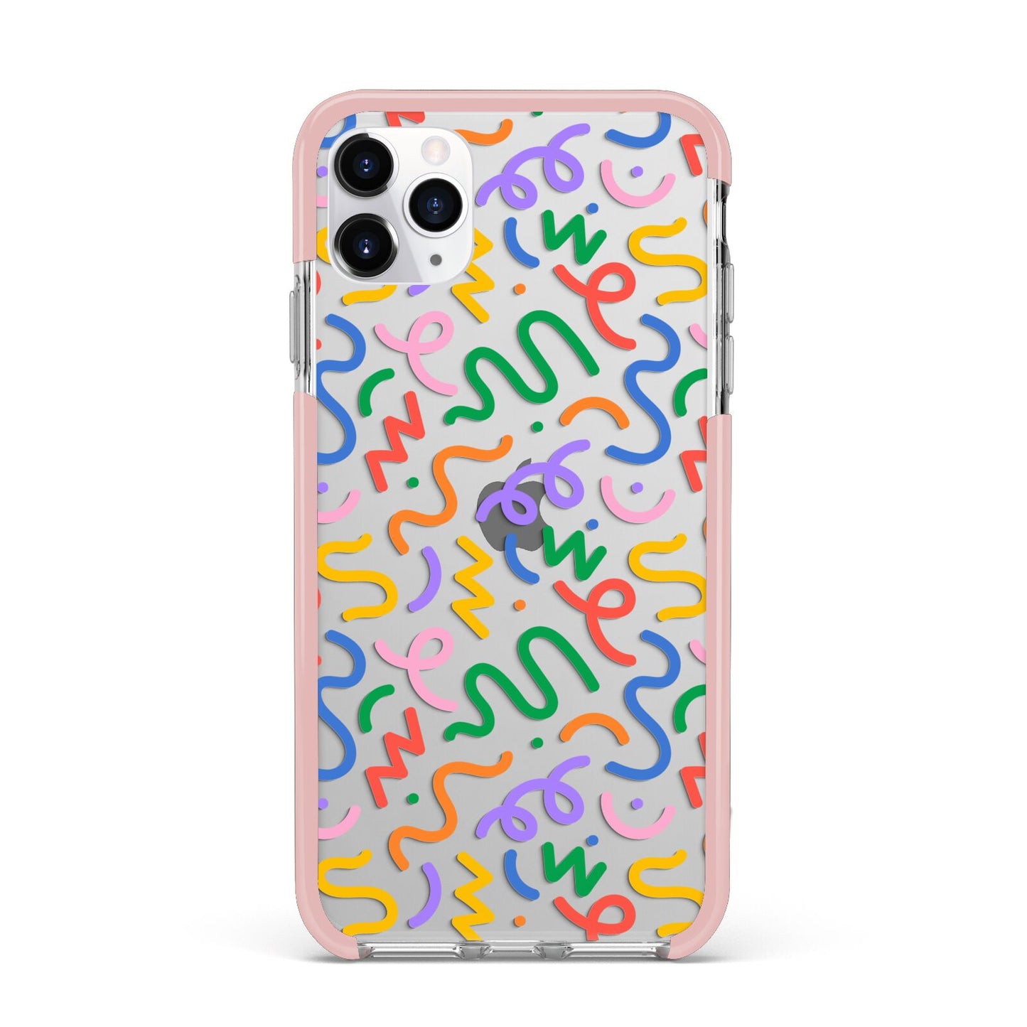 Colourful Doodle iPhone 11 Pro Max Impact Pink Edge Case