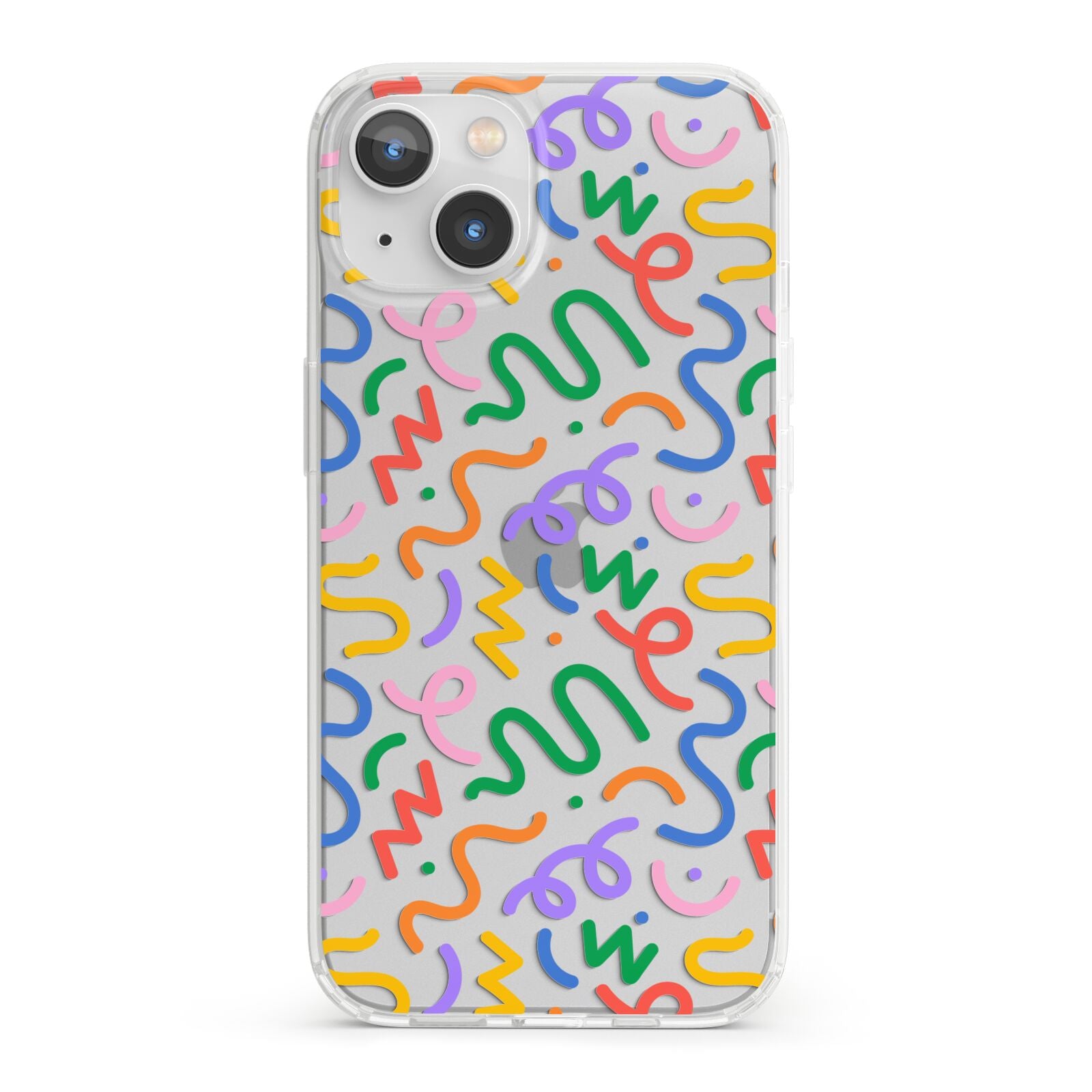 Colourful Doodle iPhone 13 Clear Bumper Case