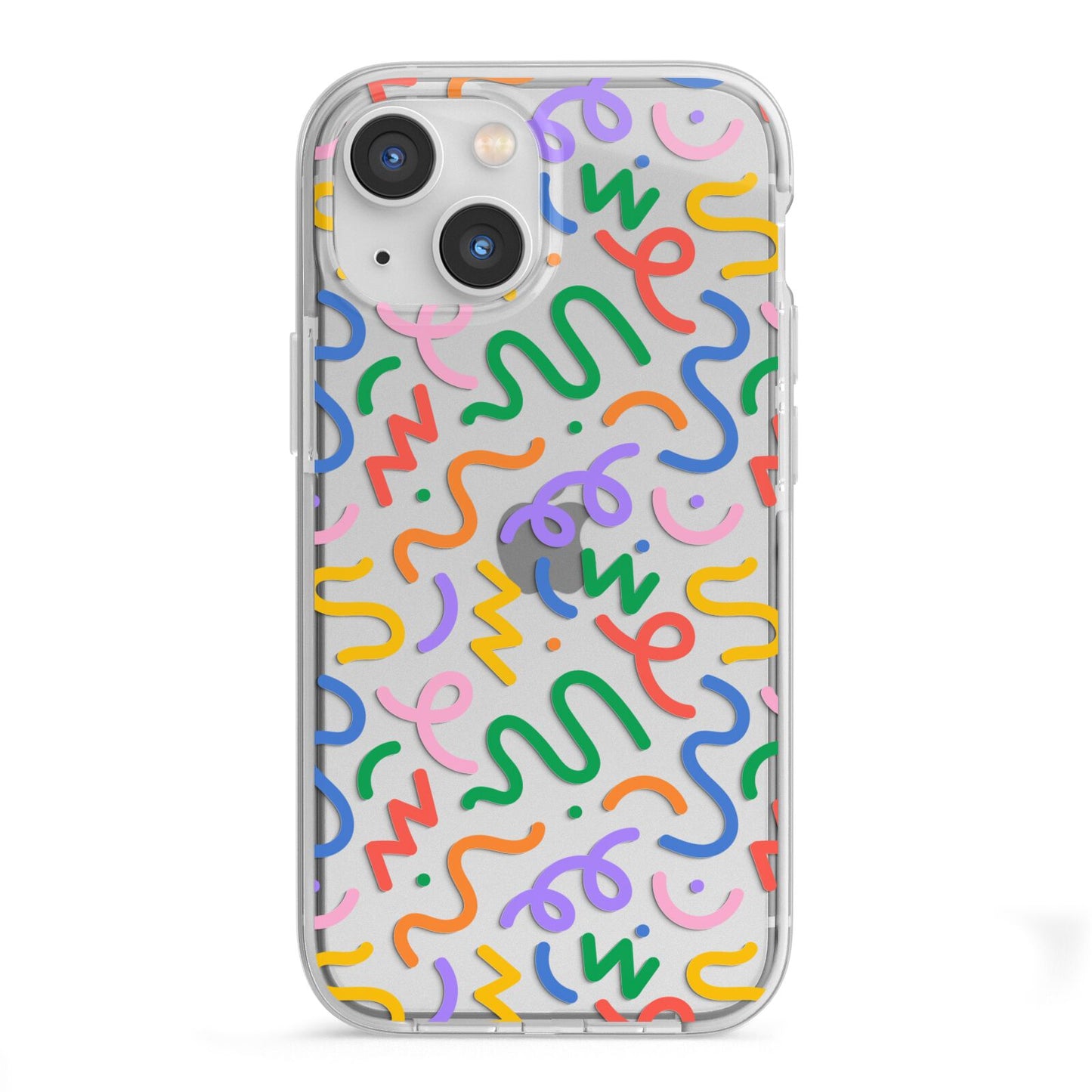 Colourful Doodle iPhone 13 Mini TPU Impact Case with White Edges