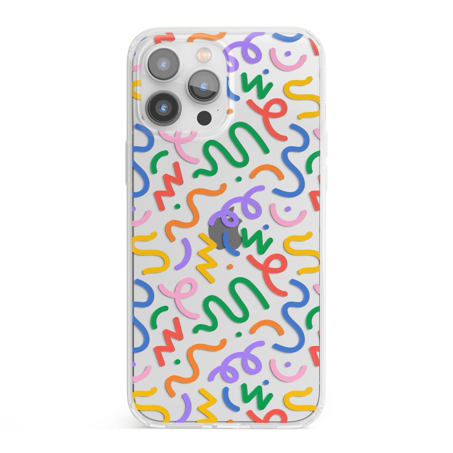 Colourful Doodle iPhone 13 Pro Max Clear Bumper Case