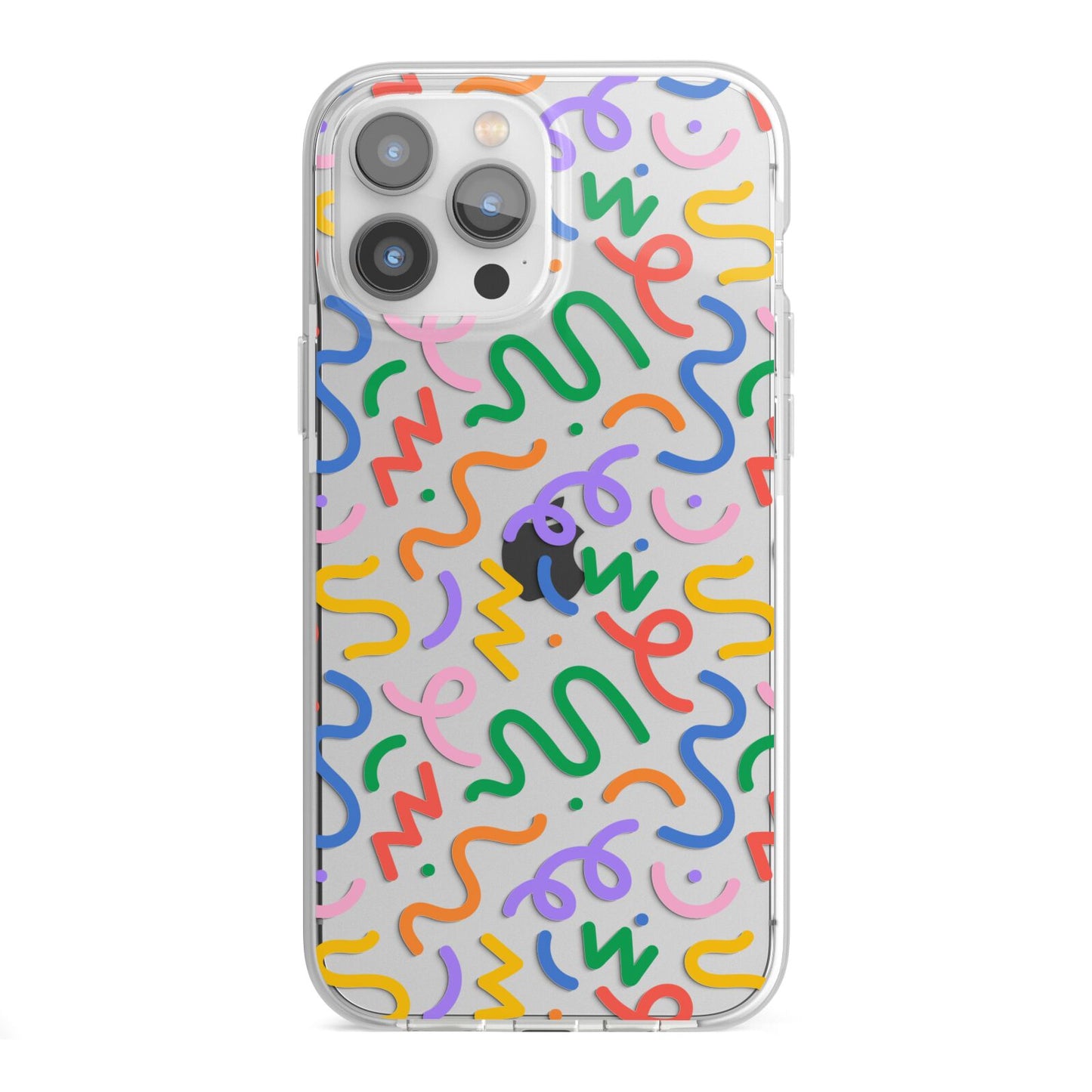 Colourful Doodle iPhone 13 Pro Max TPU Impact Case with White Edges