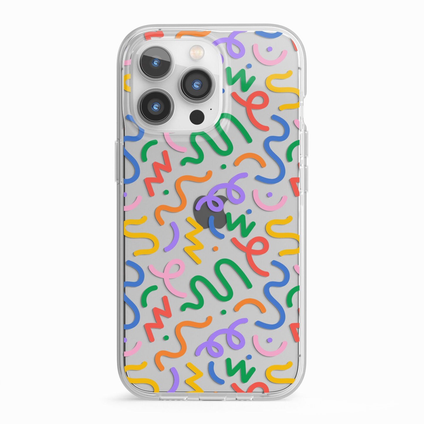 Colourful Doodle iPhone 13 Pro TPU Impact Case with White Edges