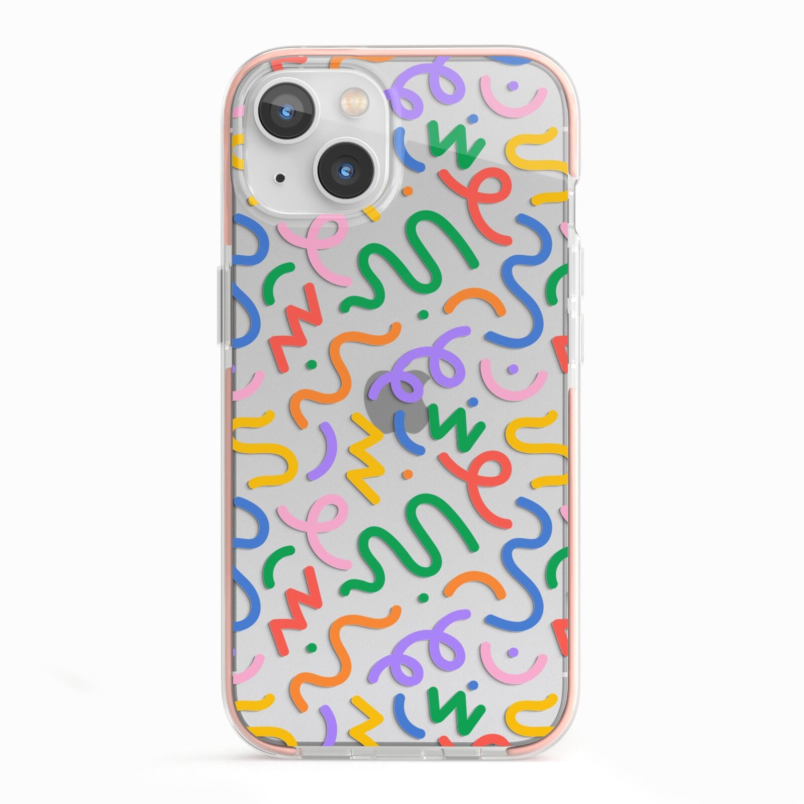 Colourful Doodle iPhone 13 TPU Impact Case with Pink Edges