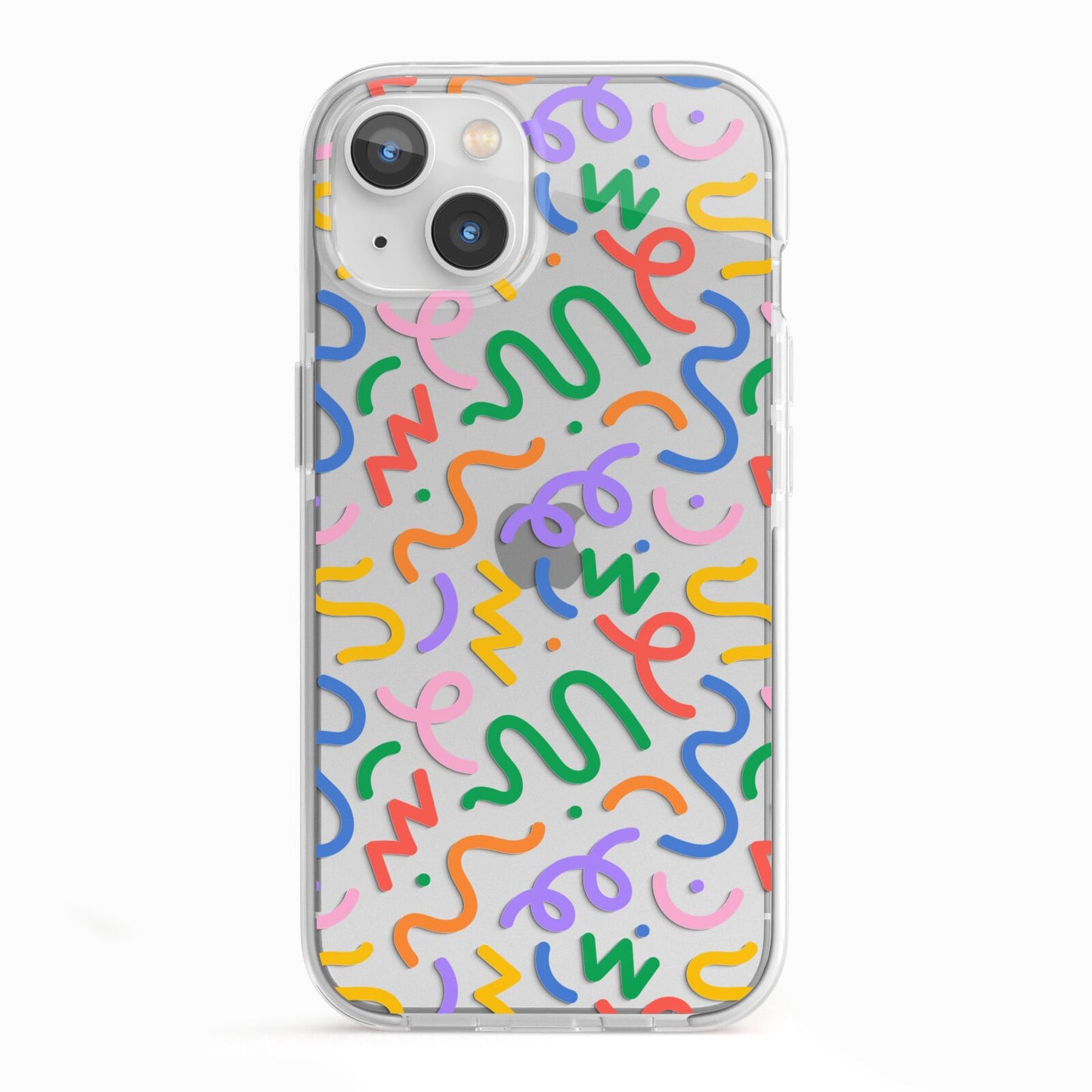 Colourful Doodle iPhone 13 TPU Impact Case with White Edges