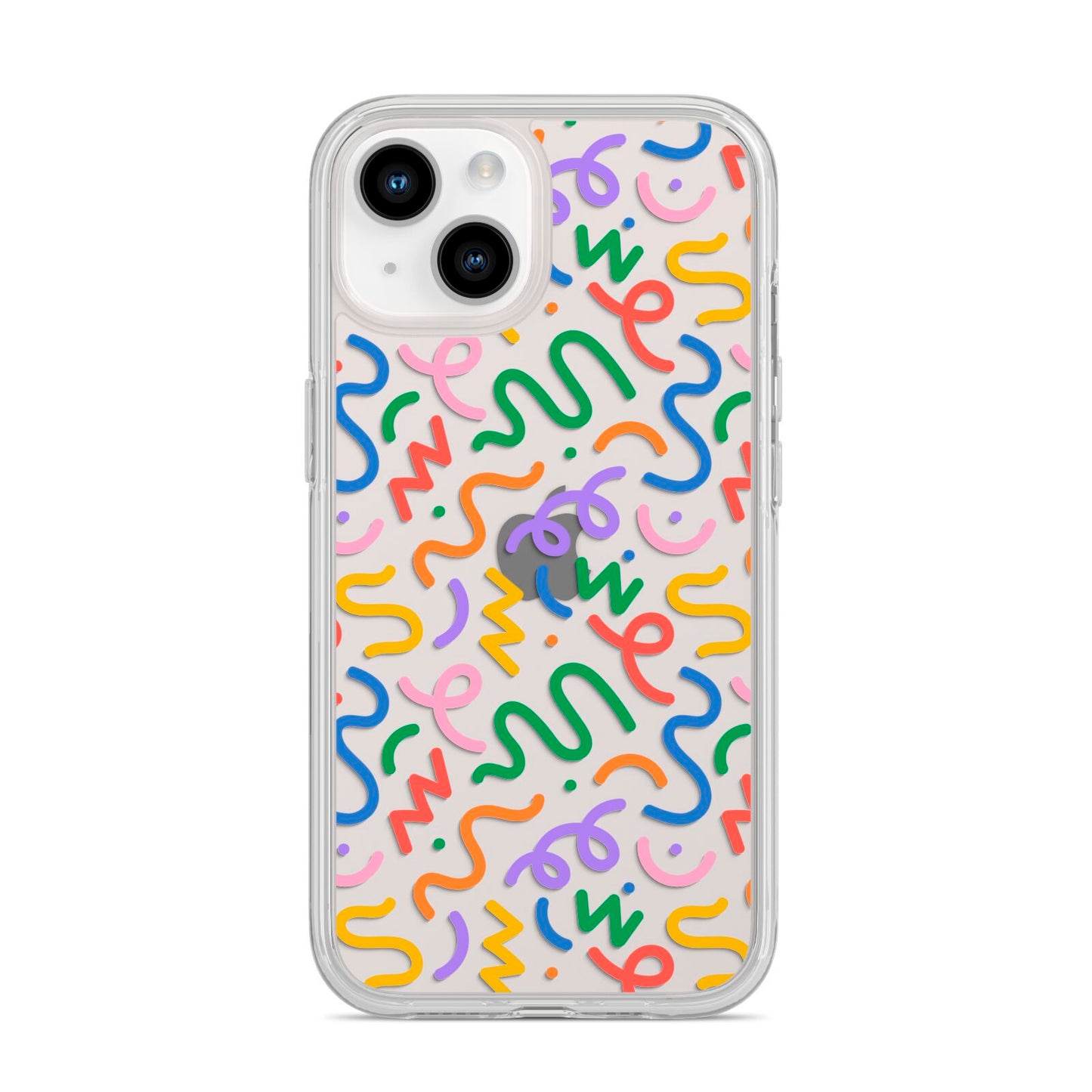 Colourful Doodle iPhone 14 Clear Tough Case Starlight