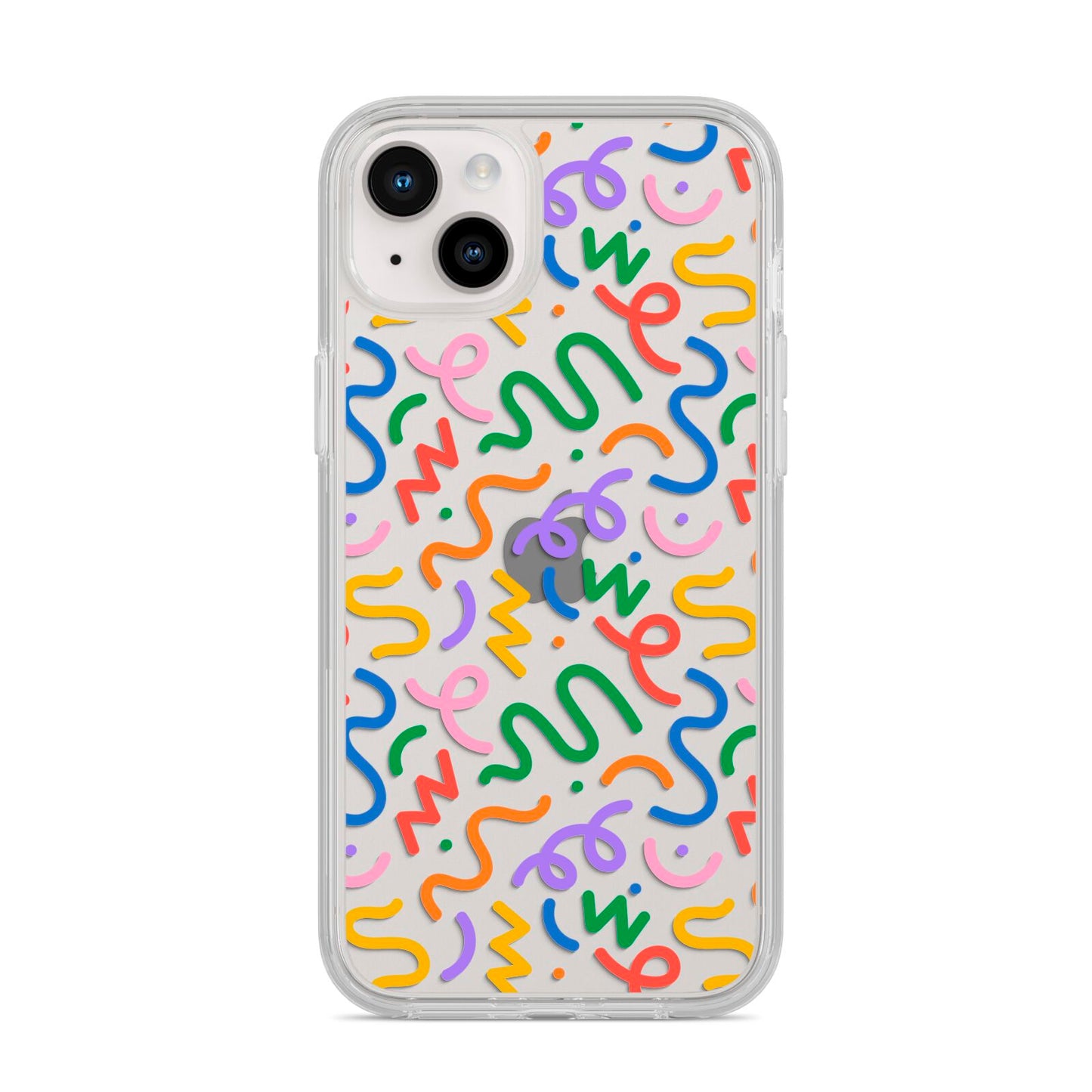 Colourful Doodle iPhone 14 Plus Clear Tough Case Starlight