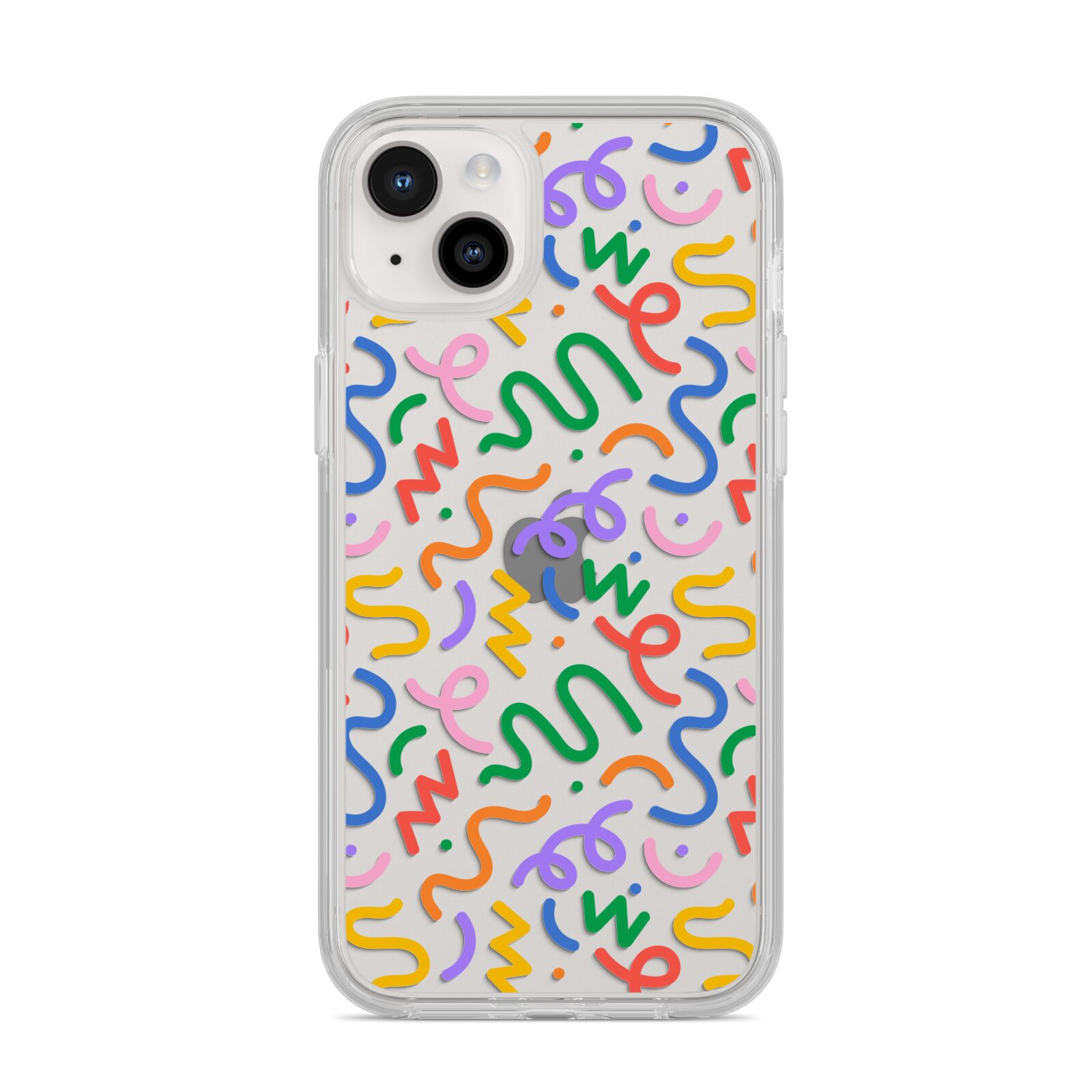 Colourful Doodle iPhone 14 Plus Clear Tough Case Starlight