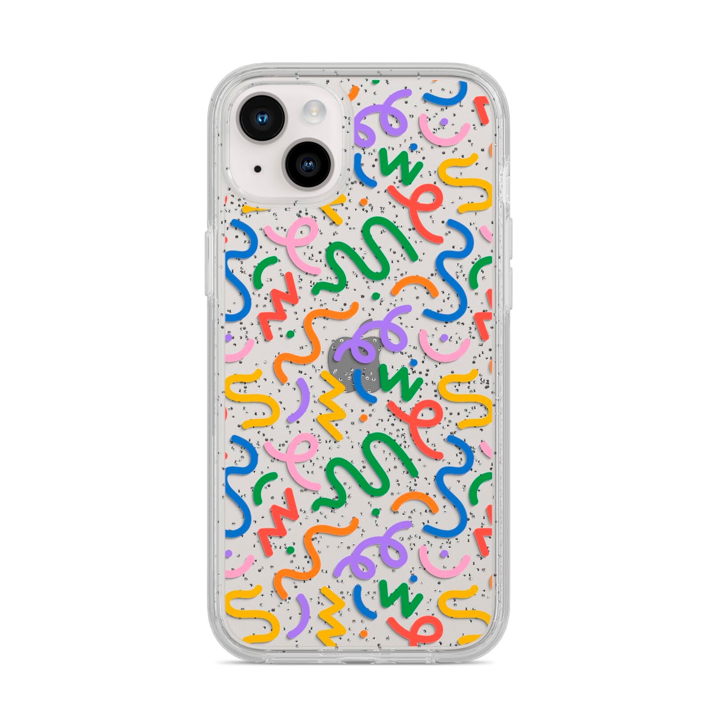 Colourful Doodle iPhone 14 Plus Glitter Tough Case Starlight