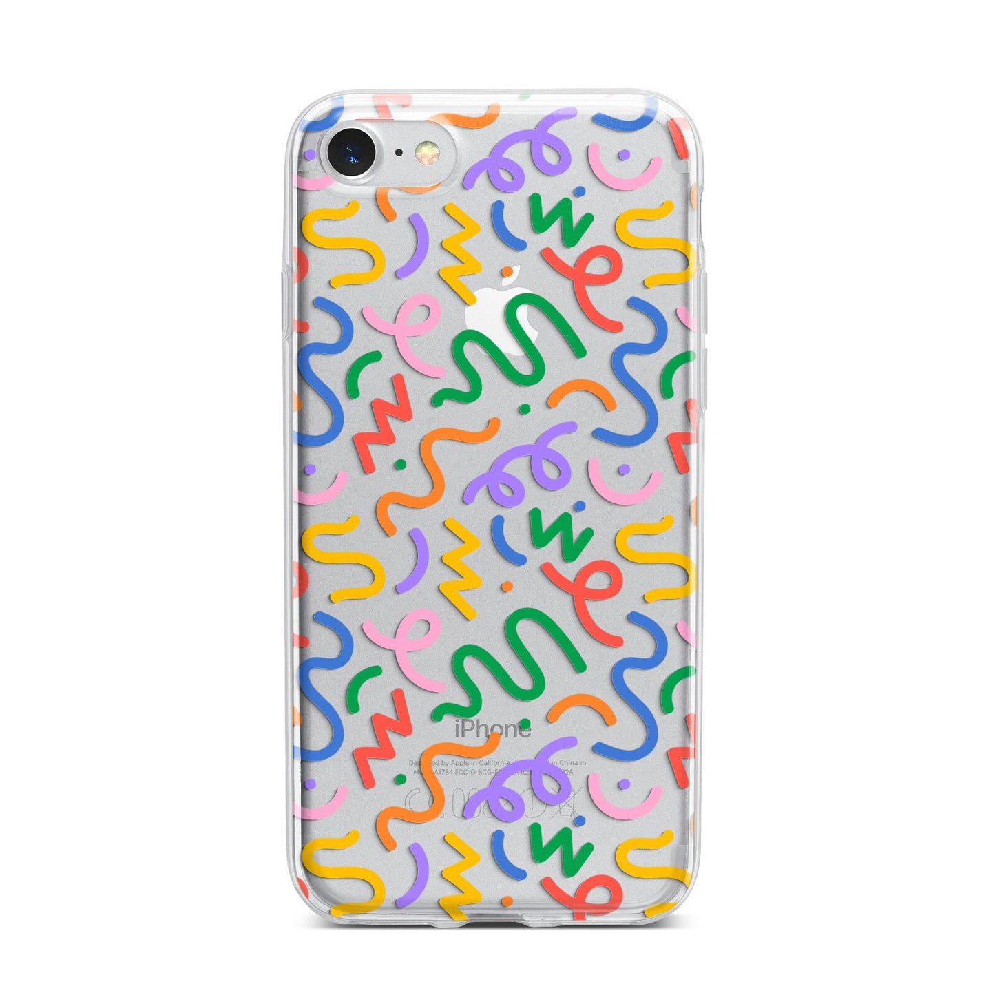 Colourful Doodle iPhone 7 Bumper Case on Silver iPhone