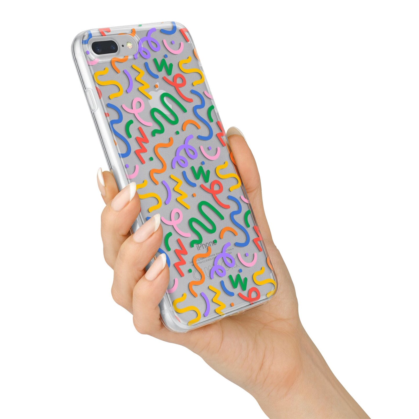 Colourful Doodle iPhone 7 Plus Bumper Case on Silver iPhone Alternative Image