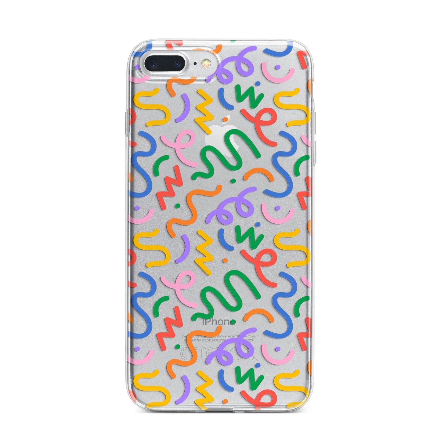 Colourful Doodle iPhone 7 Plus Bumper Case on Silver iPhone