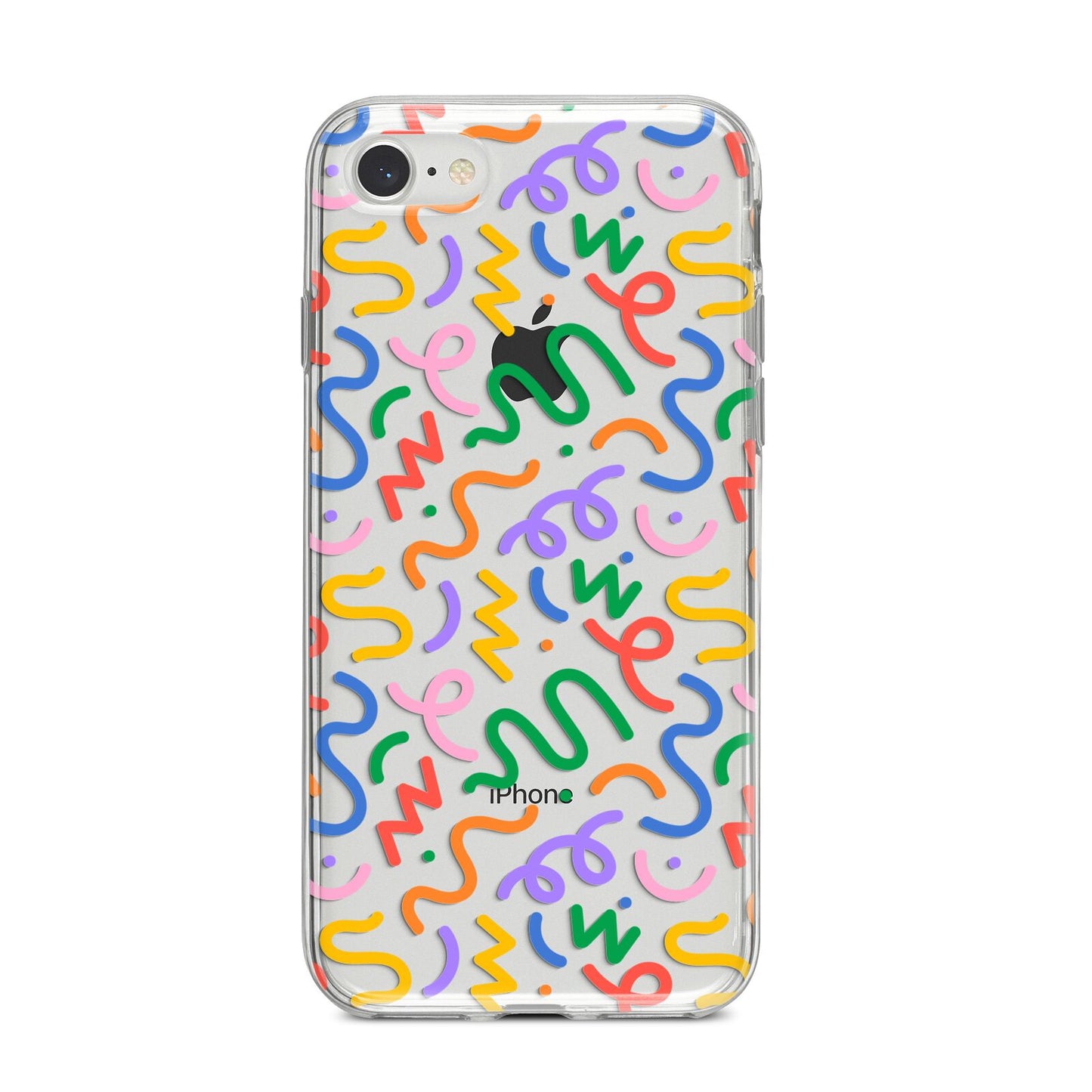 Colourful Doodle iPhone 8 Bumper Case on Silver iPhone