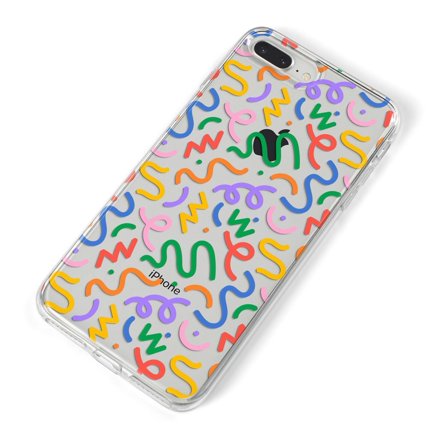 Colourful Doodle iPhone 8 Plus Bumper Case on Silver iPhone Alternative Image