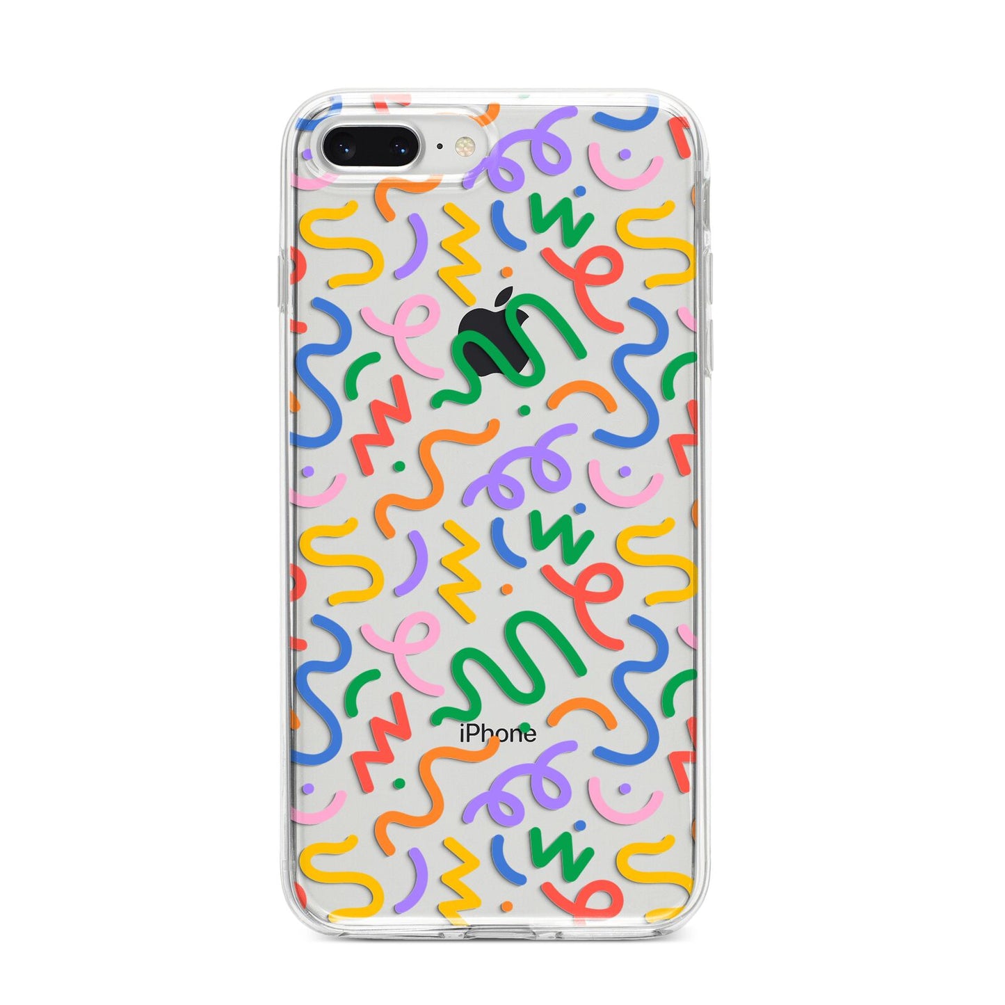 Colourful Doodle iPhone 8 Plus Bumper Case on Silver iPhone