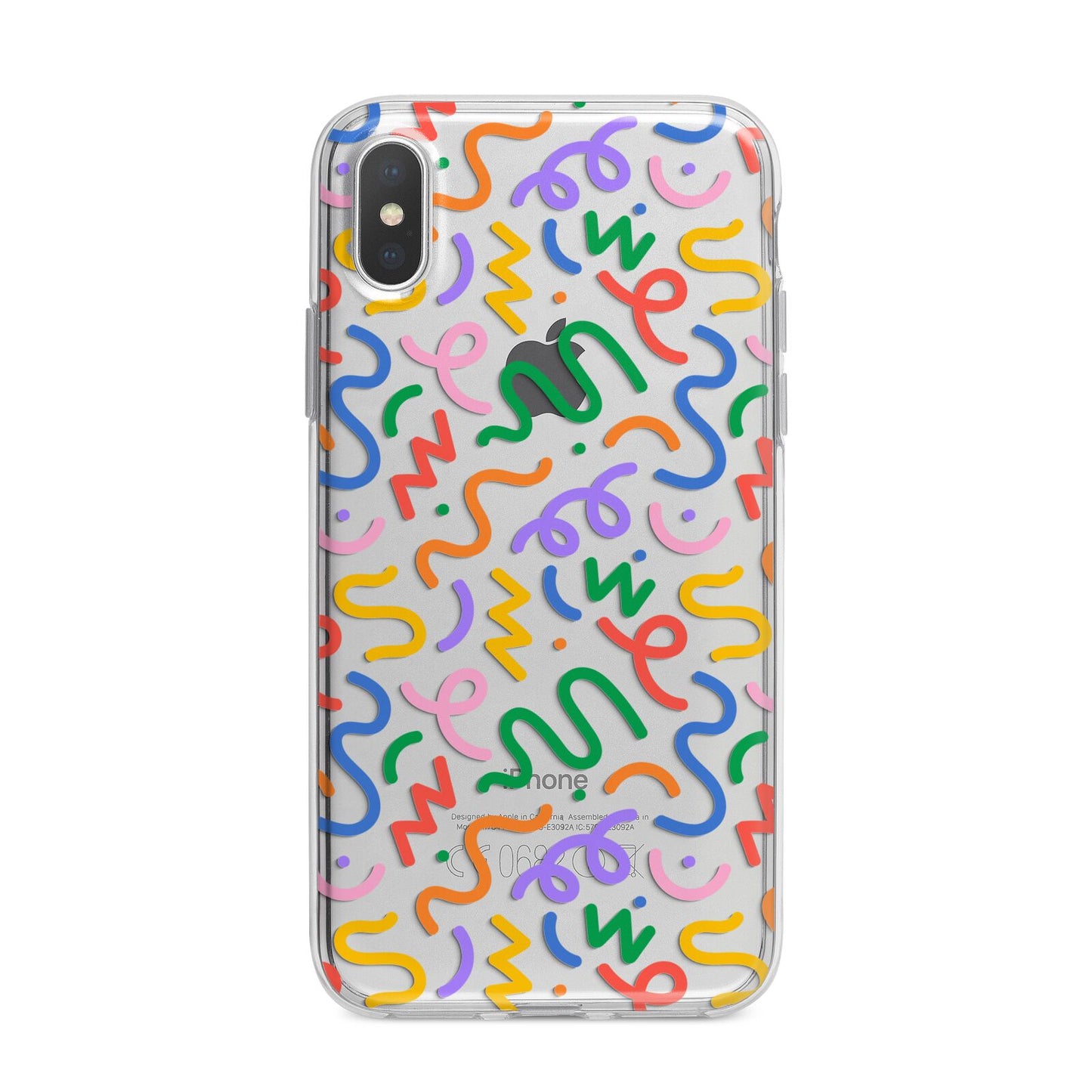 Colourful Doodle iPhone X Bumper Case on Silver iPhone Alternative Image 1