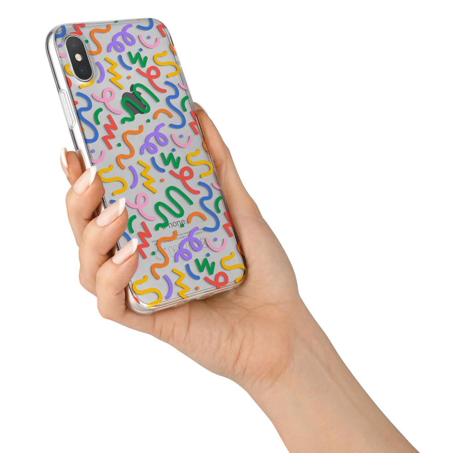 Colourful Doodle iPhone X Bumper Case on Silver iPhone Alternative Image 2