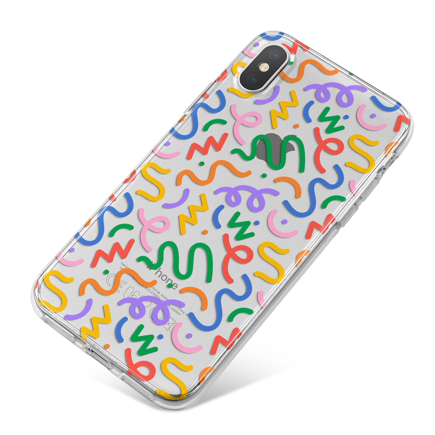 Colourful Doodle iPhone X Bumper Case on Silver iPhone