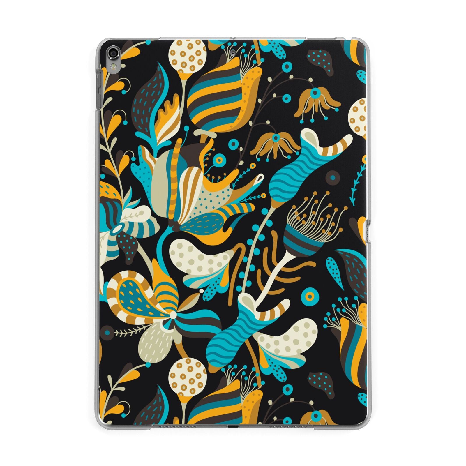 Colourful Floral Apple iPad Grey Case