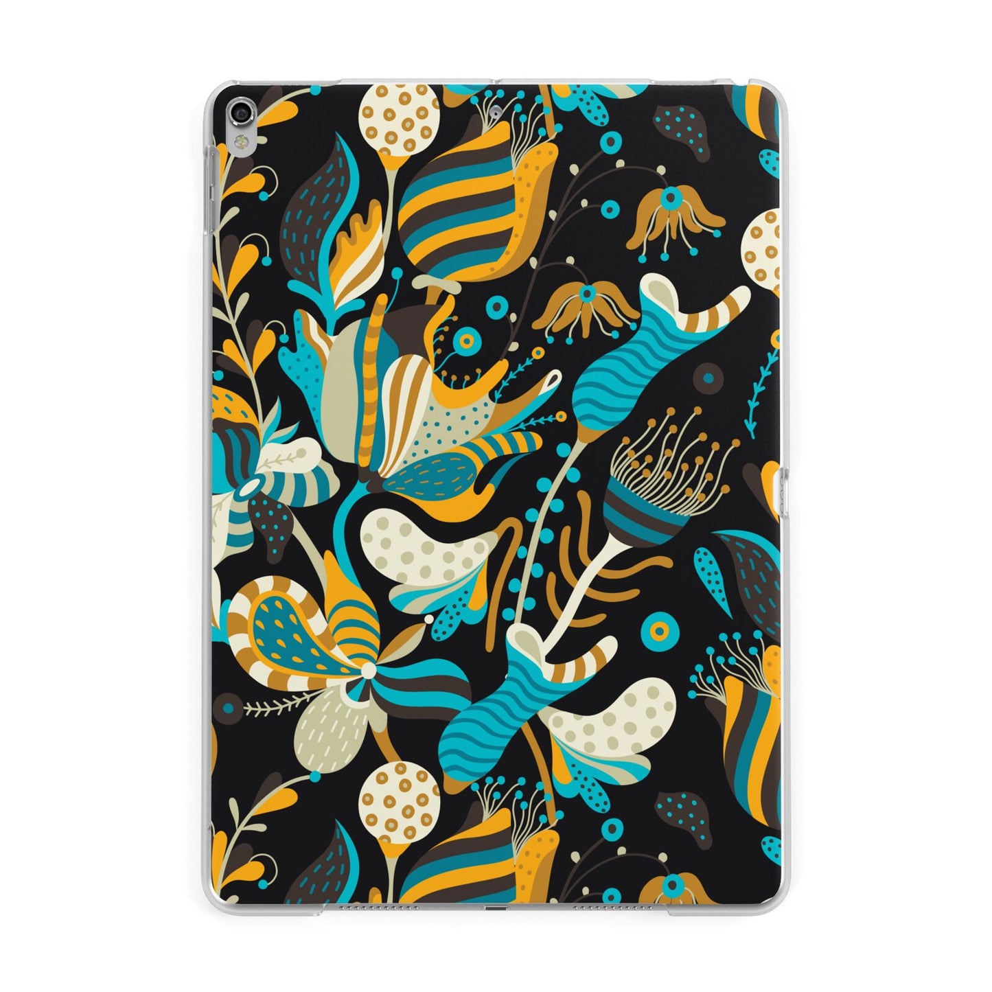 Colourful Floral Apple iPad Silver Case