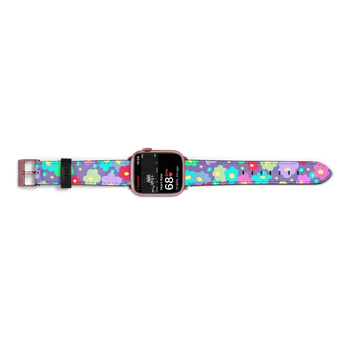 Colourful Flowers Apple Watch Strap Size 38mm Landscape Image Rose Gold Hardware