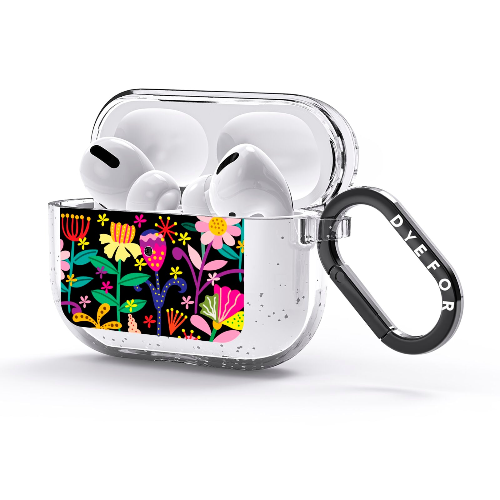 Colourful Flowery AirPods Glitter Case 3rd Gen Side Image