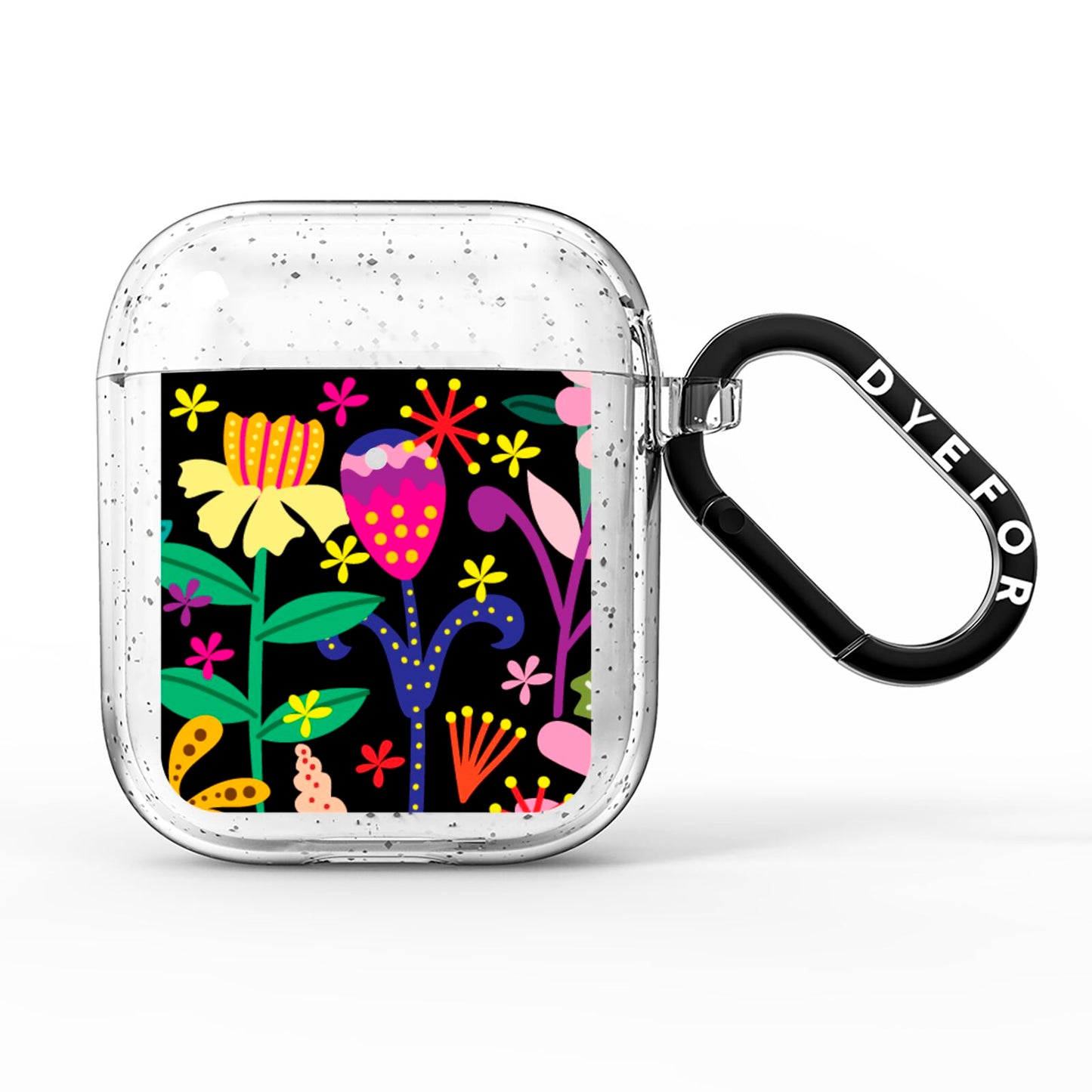 Colourful Flowery AirPods Glitter Case