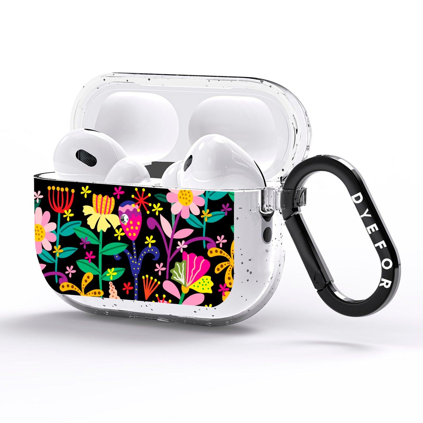 Colourful Flowery AirPods Pro Glitter Case Side Image