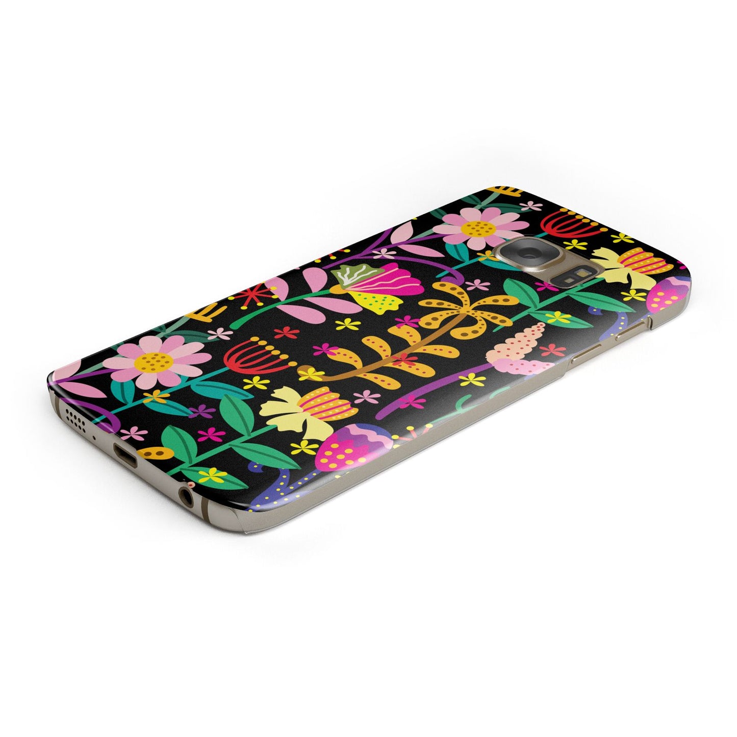 Colourful Flowery Samsung Galaxy Case Bottom Cutout